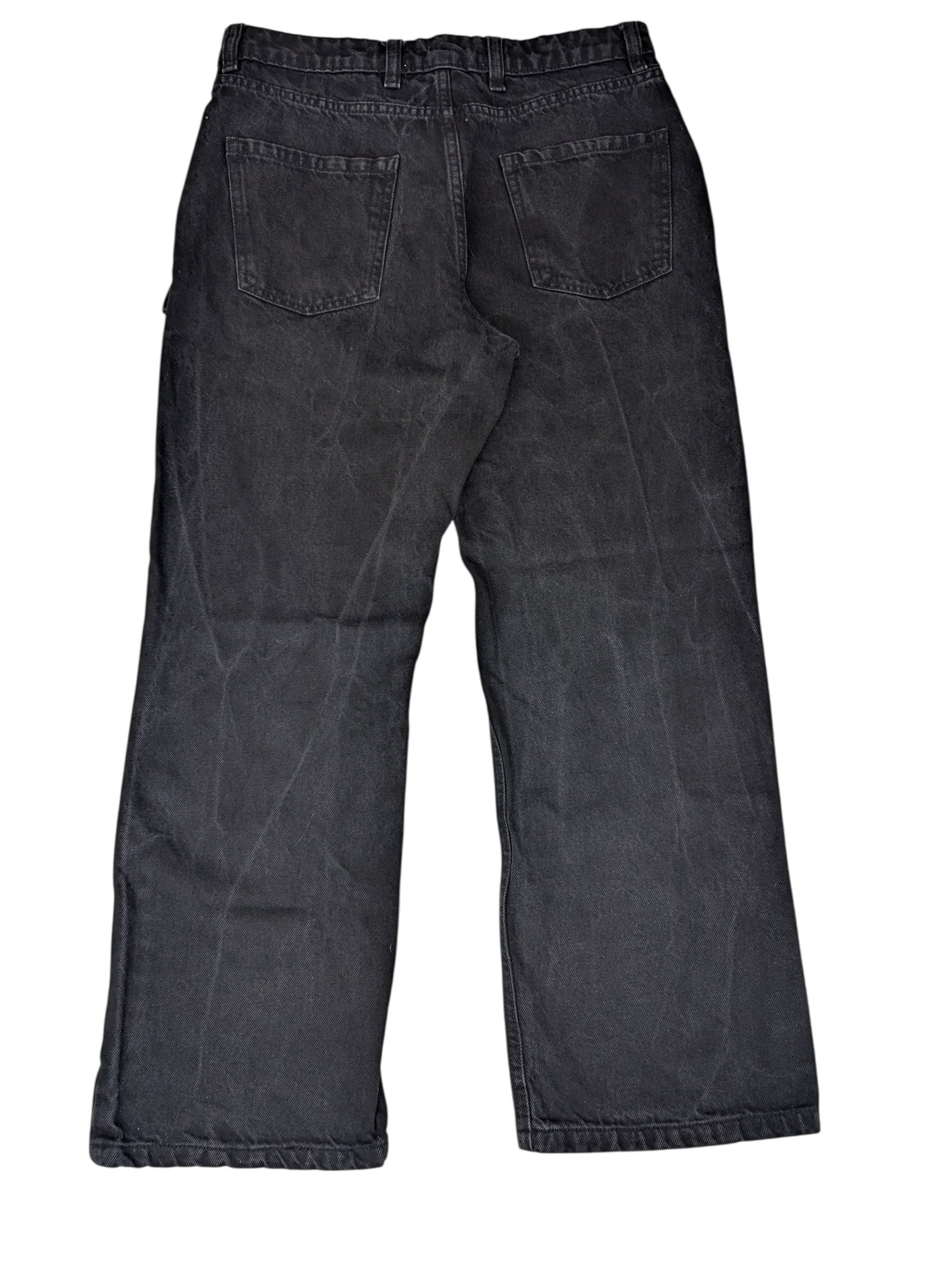 Legacy studios baggy czarne jeansy spodnie jeansowe dłoń retro skater pants