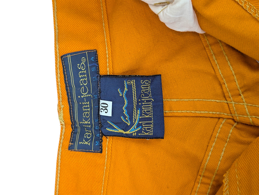 Karl Kani big logo 90s pomarańczowe spodnie jeansowe jeansy retro 00s y2k