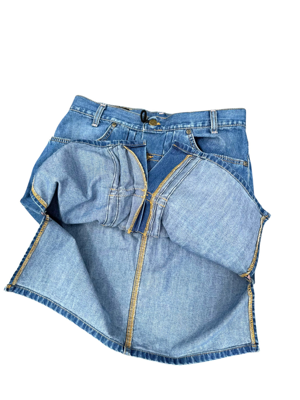 Lee Vintage 90s rozpinana spódnica jeansowa dżinsowa Mini Sexy