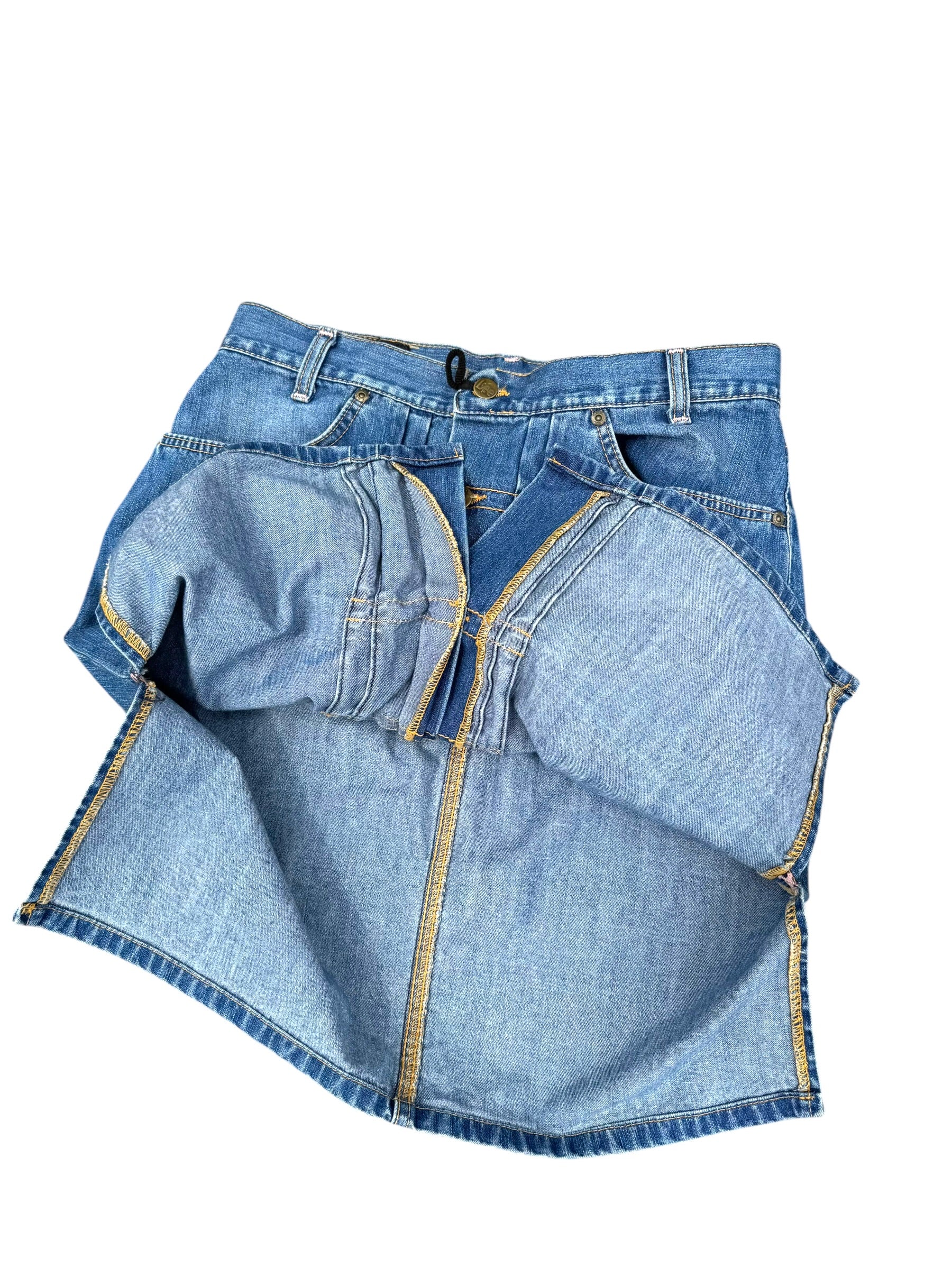 Lee Vintage 90s rozpinana spódnica jeansowa dżinsowa Mini Sexy