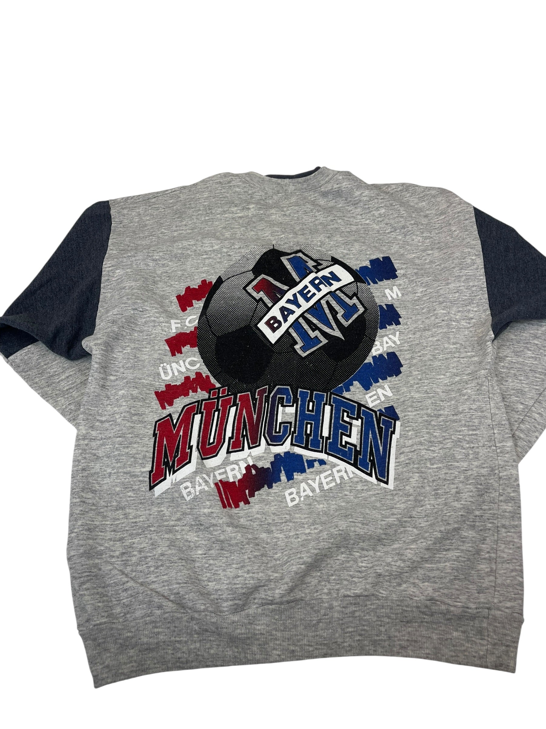 Bayern Munchen Monachium 90s Vintage Bluza piłkarska Bundesliga z nadrukiem