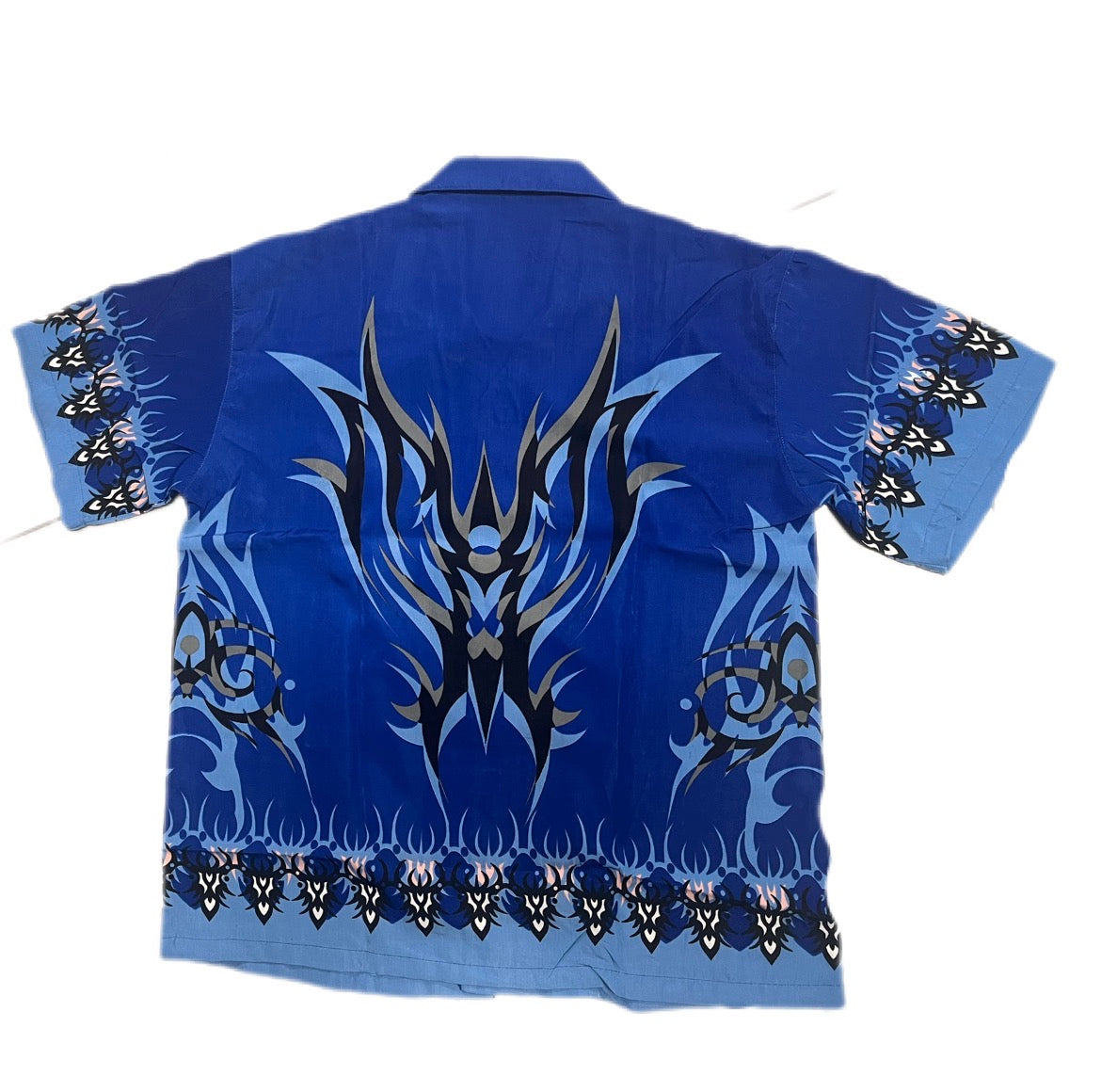 Y2K 2000s Tribal Button Up Shirt Japan Style Fullprint Ricky Style Trailer Park Boys Oldschool wakacyjna koszula z krótkim rękawem