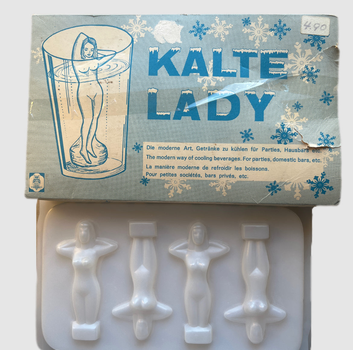 1970s Germany Kalte Lady Kolekcjonerskie foremki do lodu Ice Mold Lady Ice Cube Maker Tray