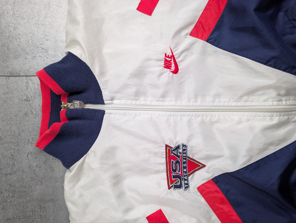 Nike 90s USA Team Track And Field Olympics Tracksuit Jacket Vintage Windbreaker