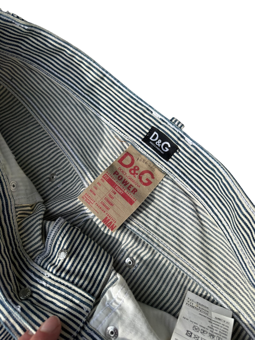 2000s Spodnie Proste Dolce Gabbana HighEnd Designer w paski eleganckie y2k Streetwear