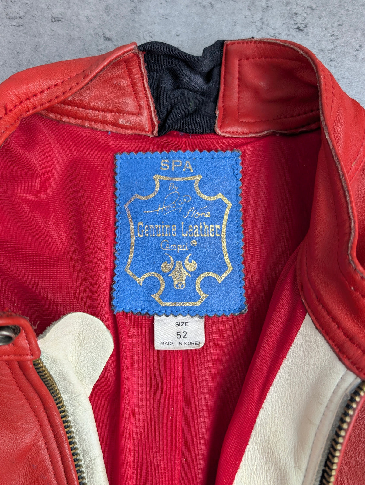 Campari Vintage Leather Racing Bomber Jacket Heavyweight 90s