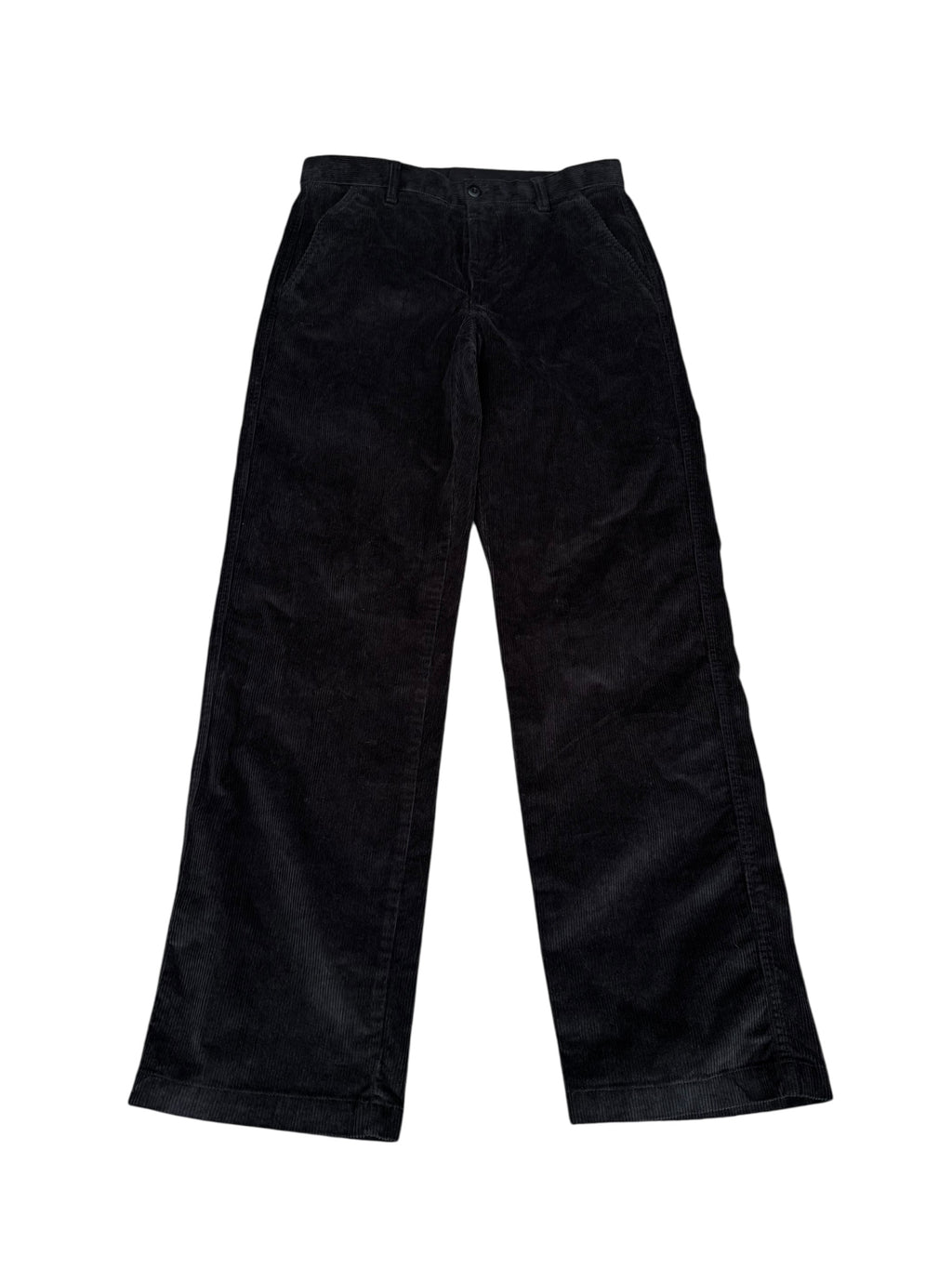 Calvin Klein 90s Straight Spodnie Sztruksowe Czarne Proste Szerokie Eleganckie