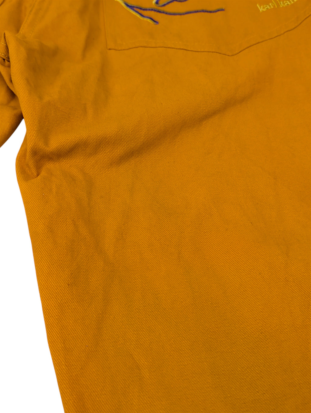 Karl Kani big logo 90s pomarańczowe spodnie jeansowe jeansy retro 00s y2k