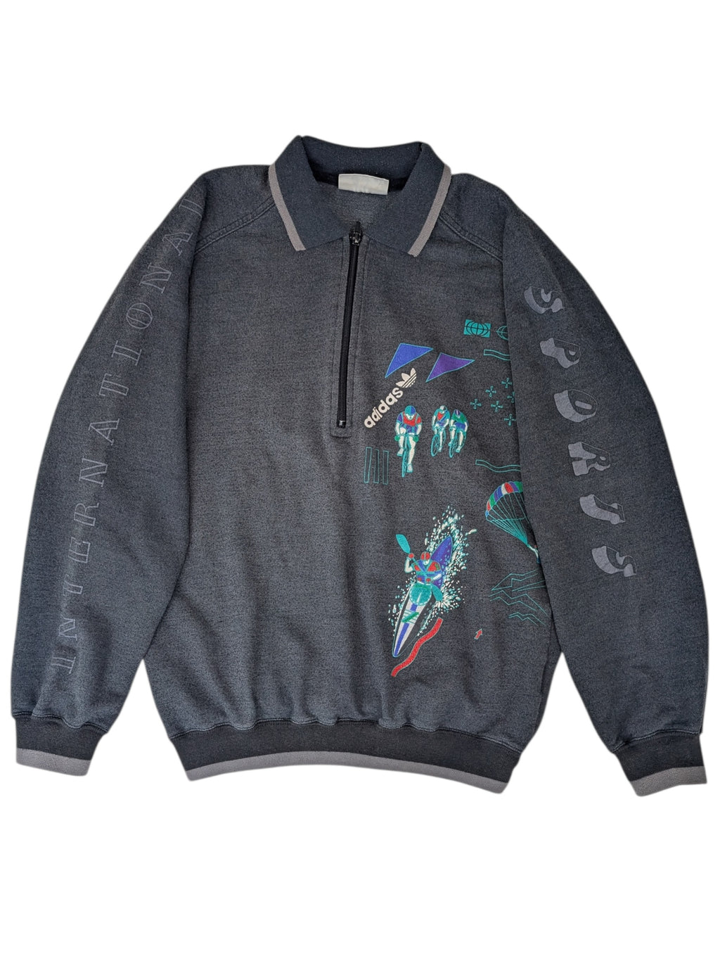 Adidas 90s rare bluza z nadrukiem crewneck pullover vintage