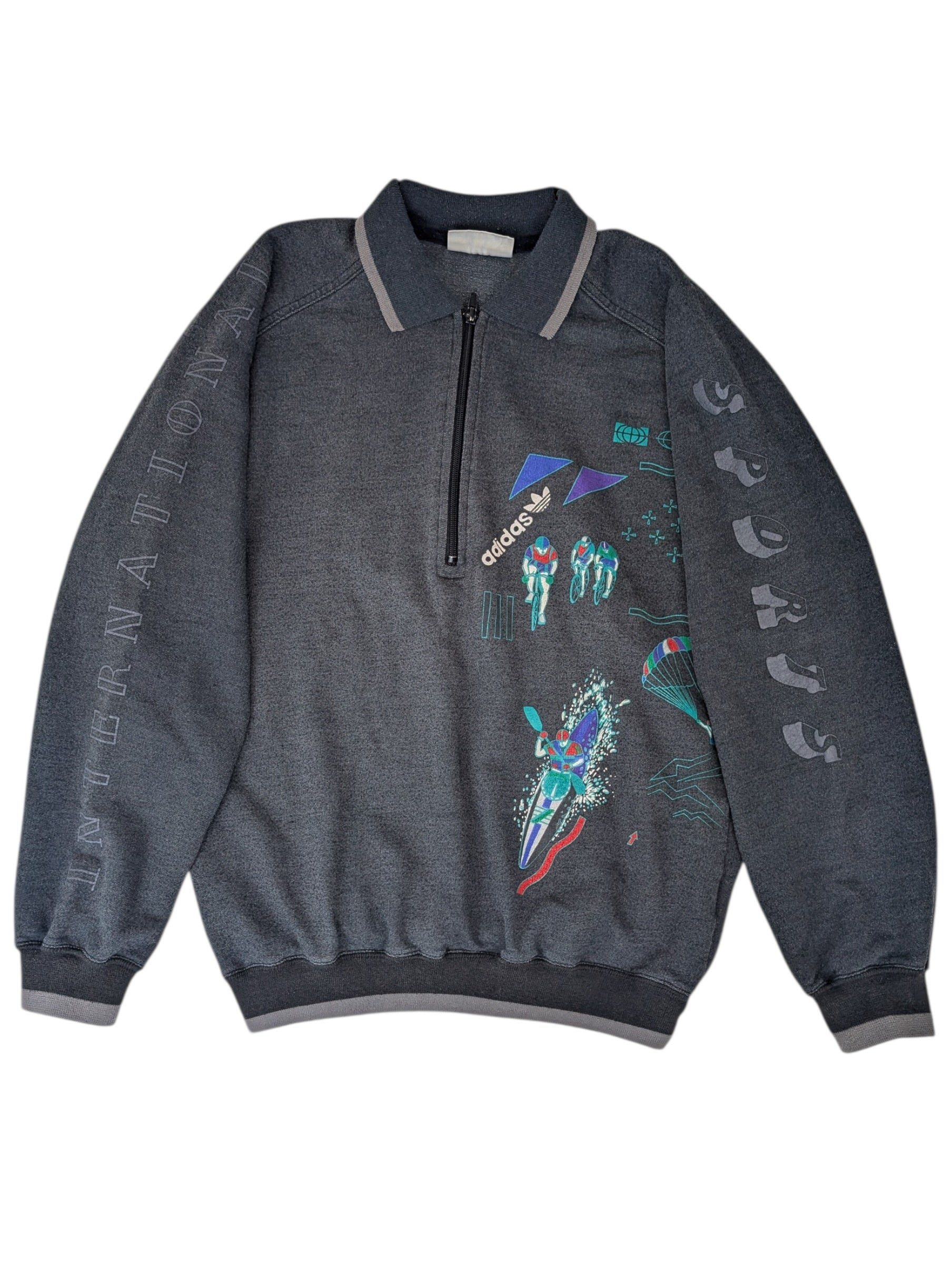Adidas 90s rare bluza z nadrukiem crewneck pullover vintage