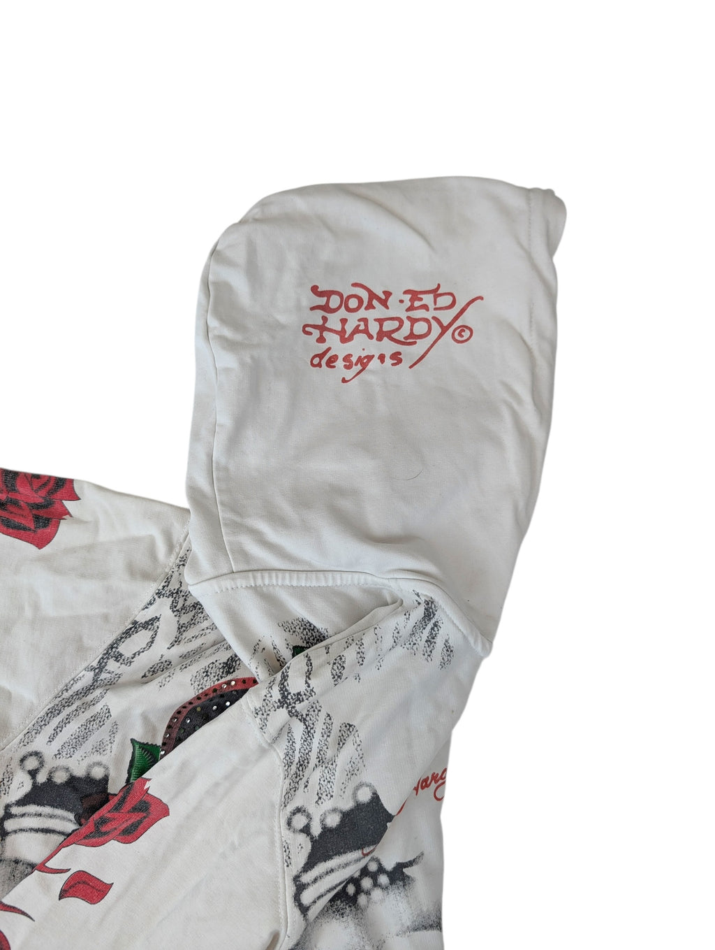 Ed Hardy Rare Bluza z kapturem rozpinana hoodie vintage y2k w serca błyszcząca bling Christian audigier