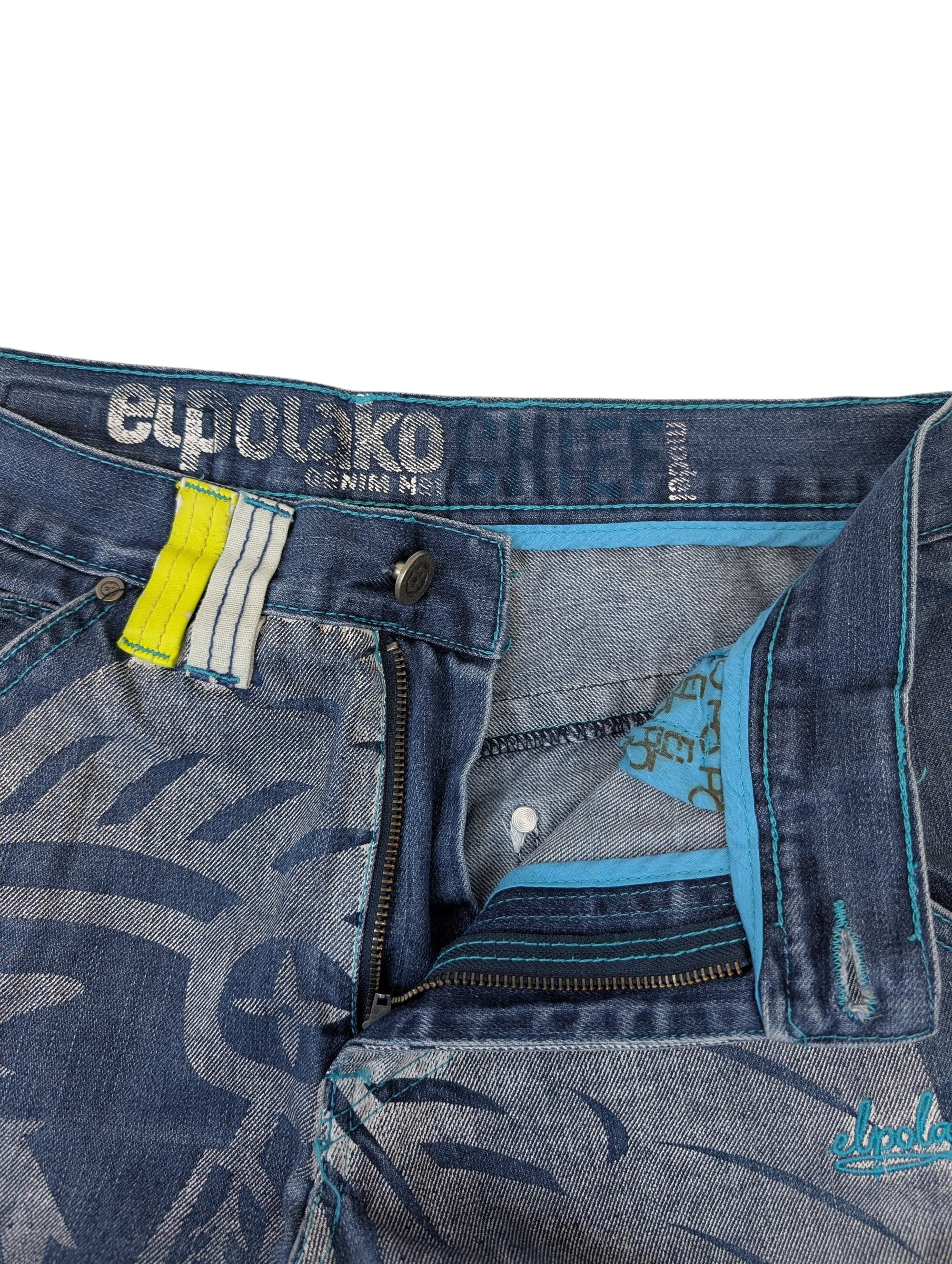 ElPolako El Polako Y2K proste baggy męskie spodnie jeansowe jeansy hiphop skater rap