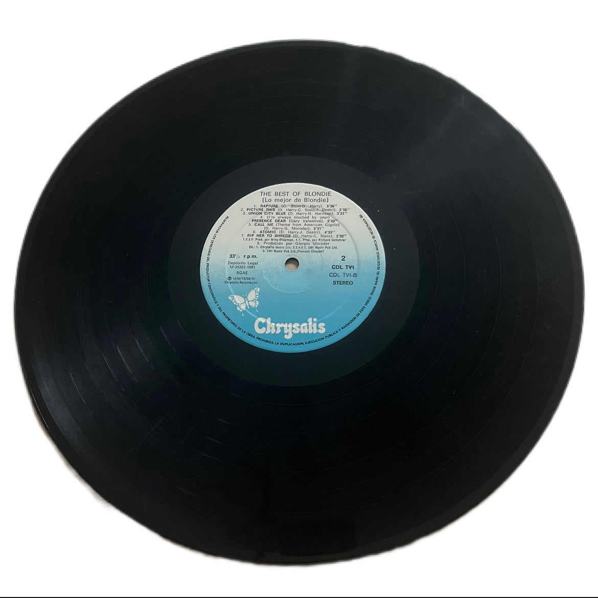 The Best of Blondie vinyl płyta winylowa 1981 Chrysalis Records Ltd.