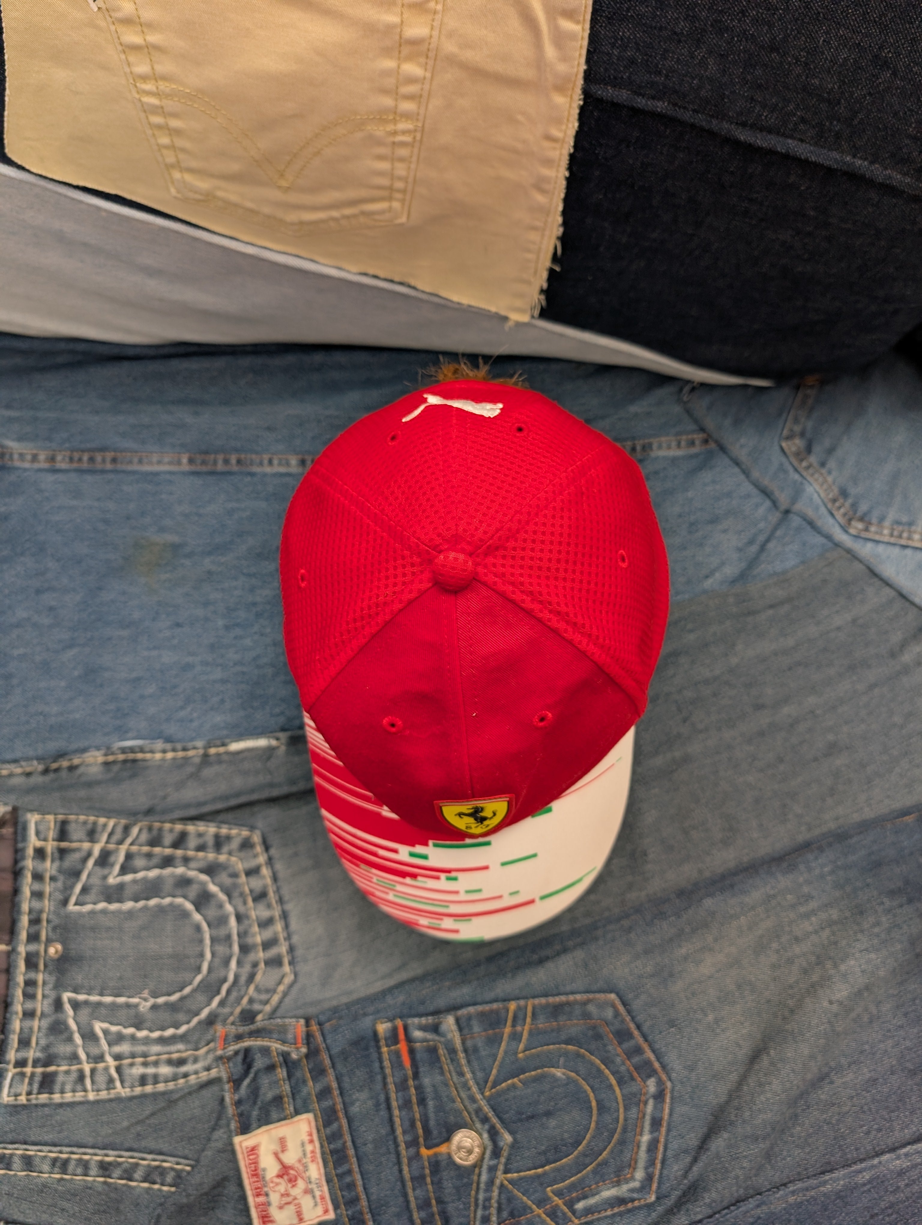 Puma Vintage Ferrari Czerwona Red Czapka z daszkiem dad hat cap racing 2000s