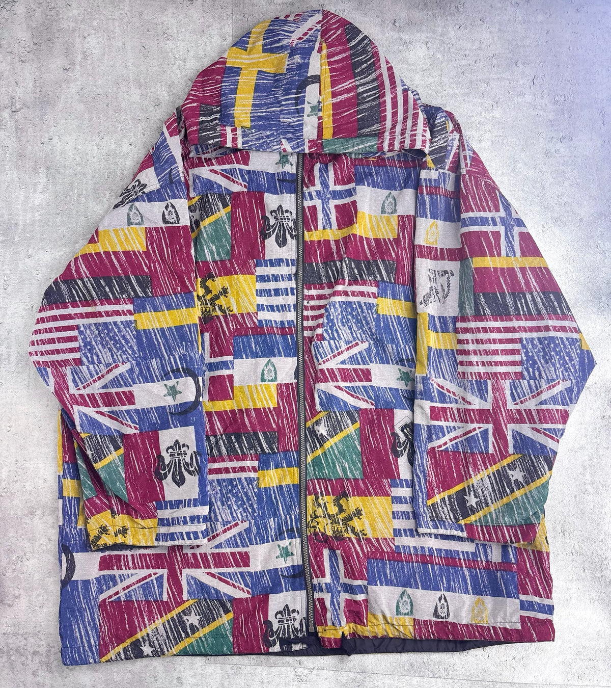 RARE Adidas 1994 World Cup Reversible Flag Graphic 90s Vintage Jacket Windbreaker Soccer