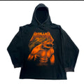 Early 2000s Metallica Jump In The Fire Band Hoodie Bluza z kapturem koncertowa music merch White Crow