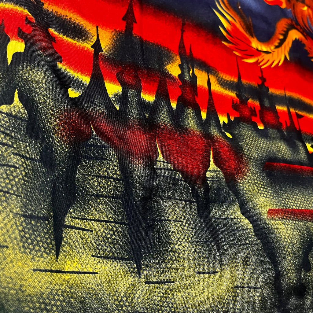 Y2K Japan Style Yisidun Fuzhuang Dragon Graphic Button Up Shirt koszula z krótkim rękawem