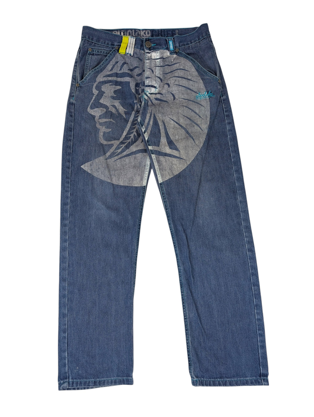 ElPolako El Polako Y2K proste baggy męskie spodnie jeansowe jeansy hiphop skater rap