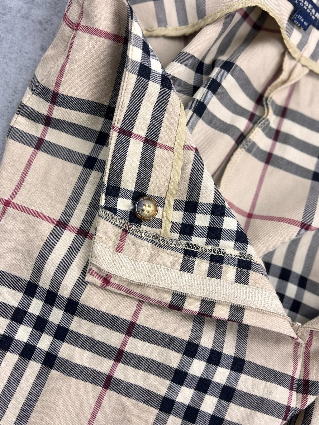RARE Burberry 100% Wool Flared Pants Premium Designer HighEnd Checkered Spodnie Eleganckie Wełniane
