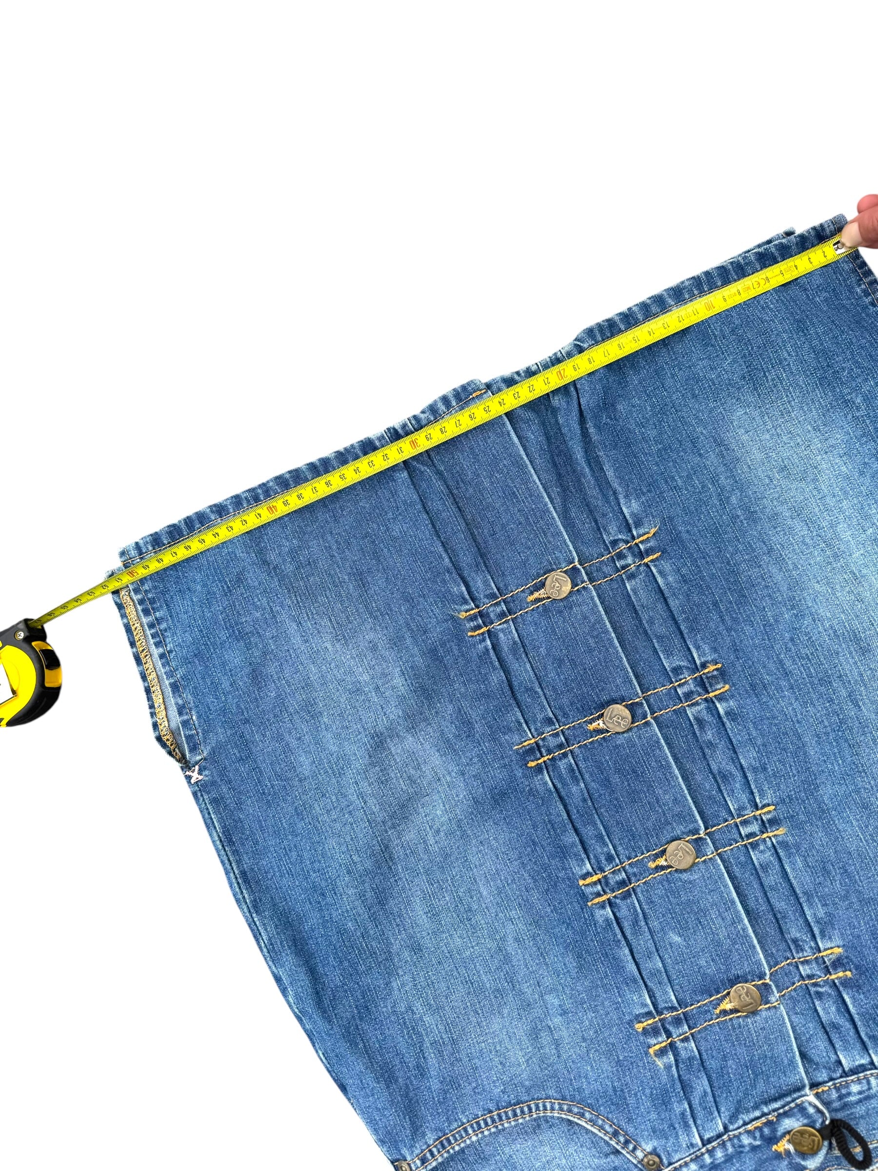 Lee Vintage 90s rozpinana spódnica jeansowa dżinsowa Mini Sexy