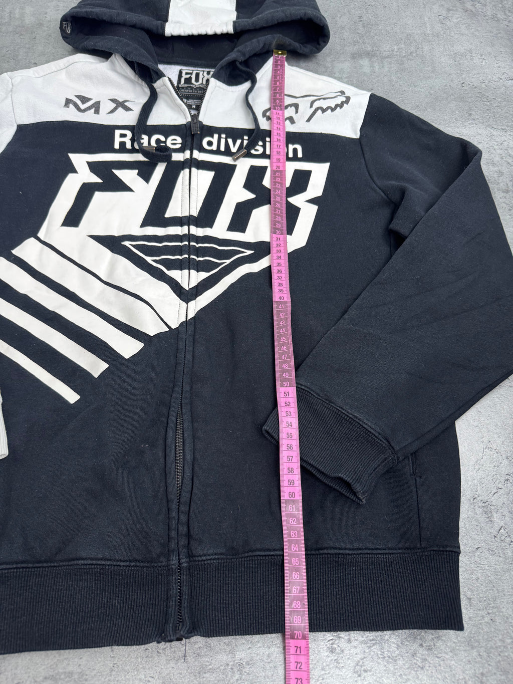 Fox Racing Bluza Wyścigowa y2k Rozpinana z Kapturem 2000s Vintage