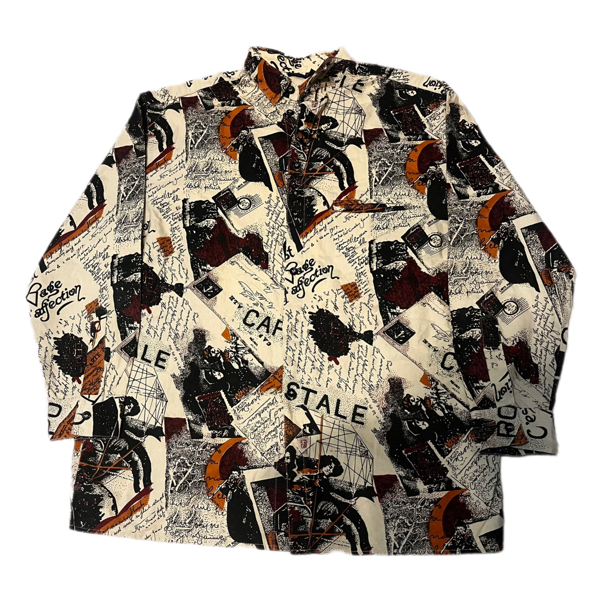 Vintage shirt magazine letter print 1990s retro style