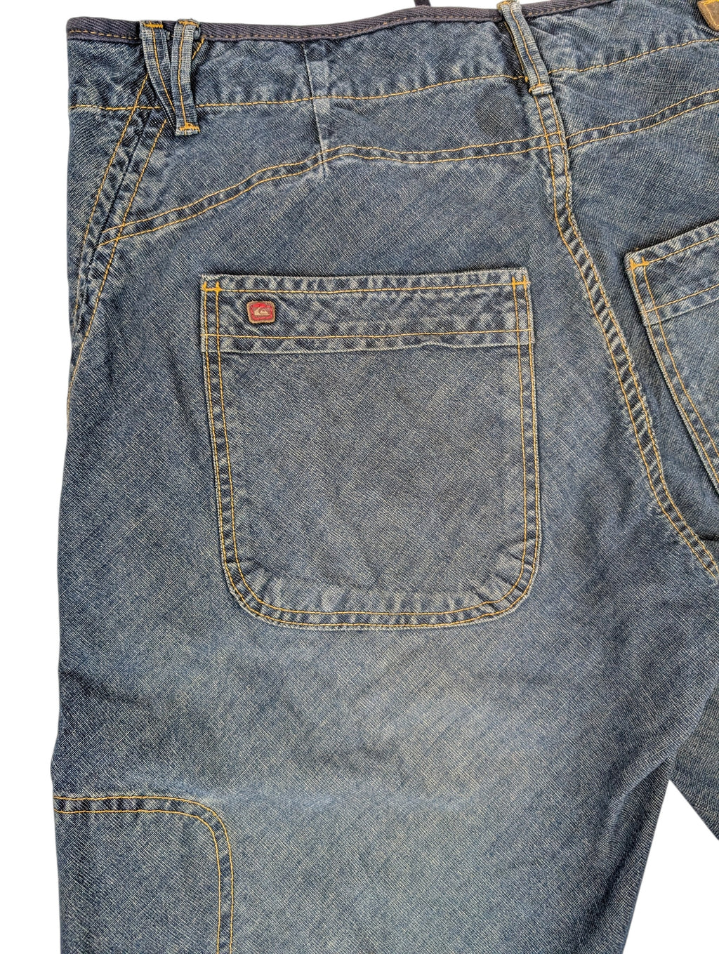 Quiksilver 90s 2000s Vintage Baggy Ciemne Jeansy spodnie jeansowe