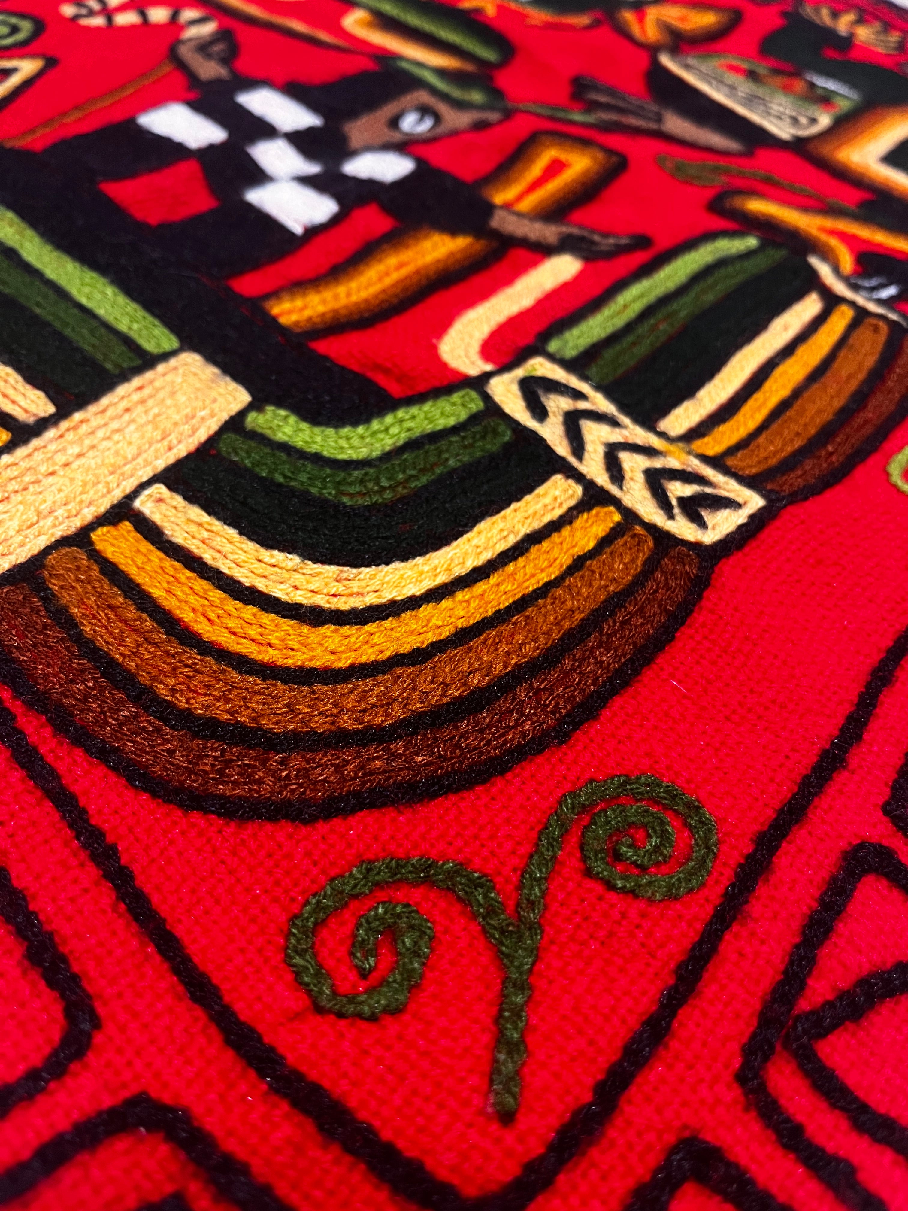 Andyjski handmade wełniany kilim/tekstylium z Peru