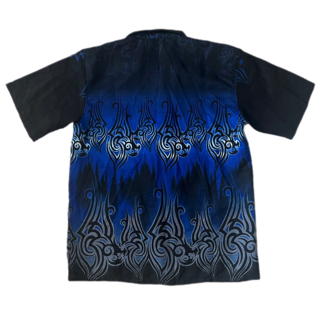 Tribal Button Up Shirt 2000s Y2K Ricky Trailer Park Boys Oldschool koszula z krótkim rękawem