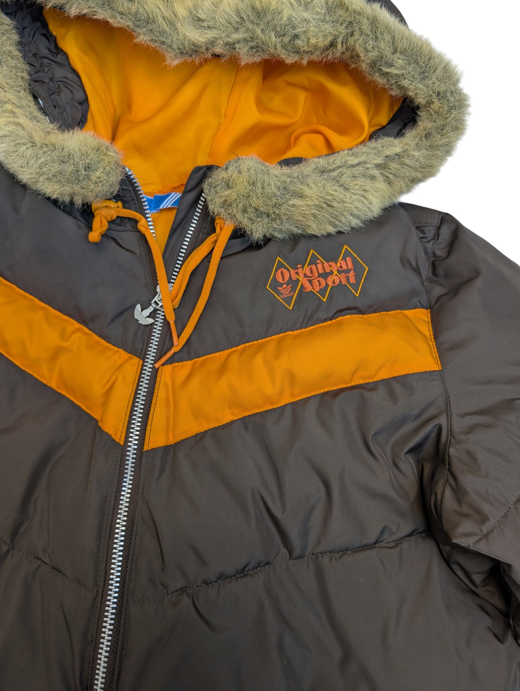 2006 Adidas Puffer Kurtka Puchowa z futerkiem na kapturze y2k