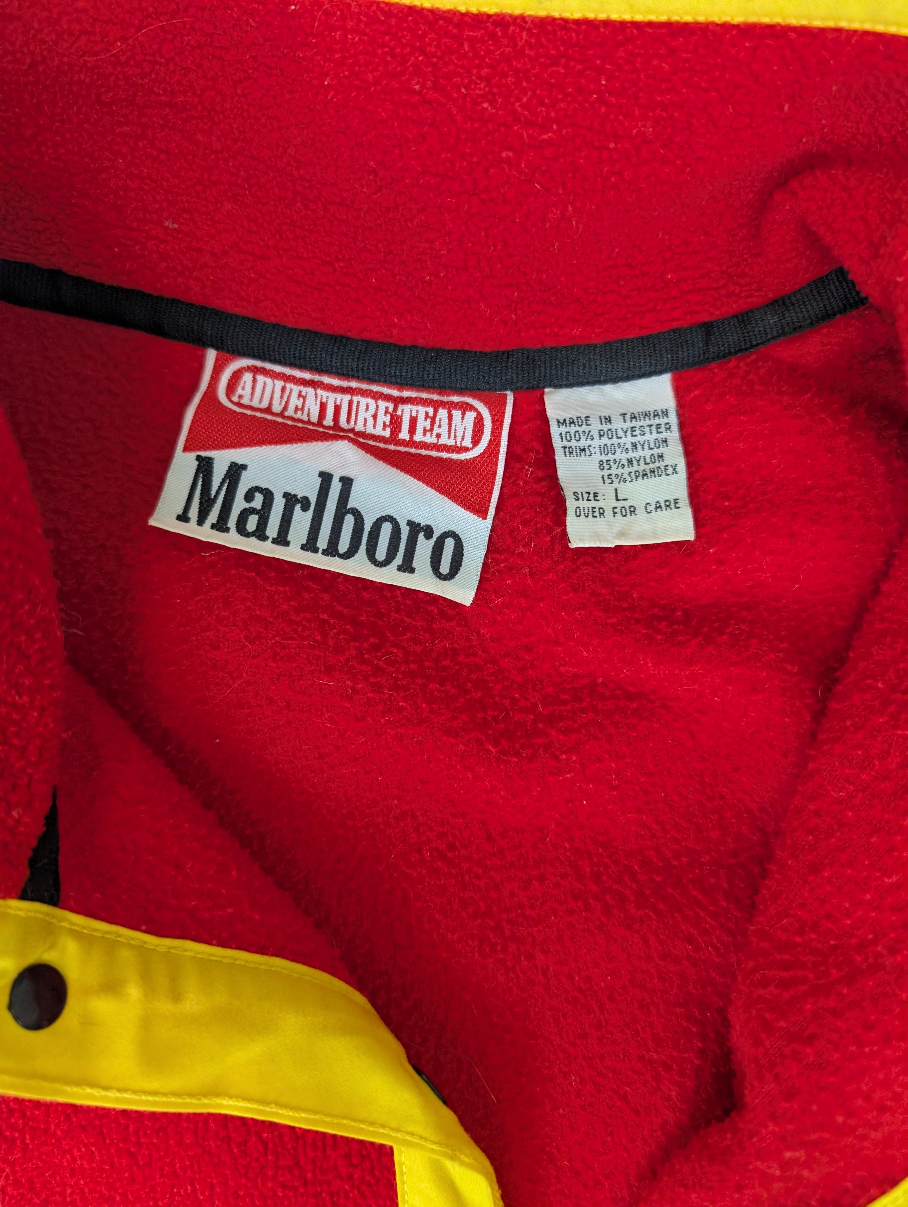 Marlboro Cigarettes Merch 90s Polar Klasyczny Vintage Pullover Na Guziki oldschool outdoors