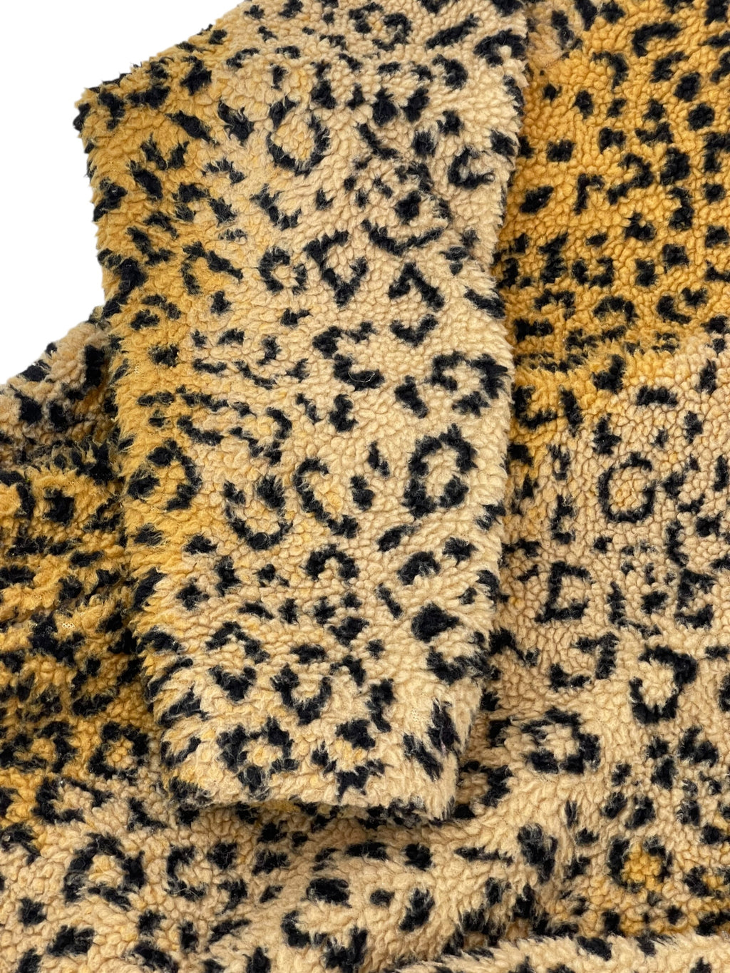 Bluza z kapturem Polar w panterkę boxy oversized 1/4 zip Sherpa