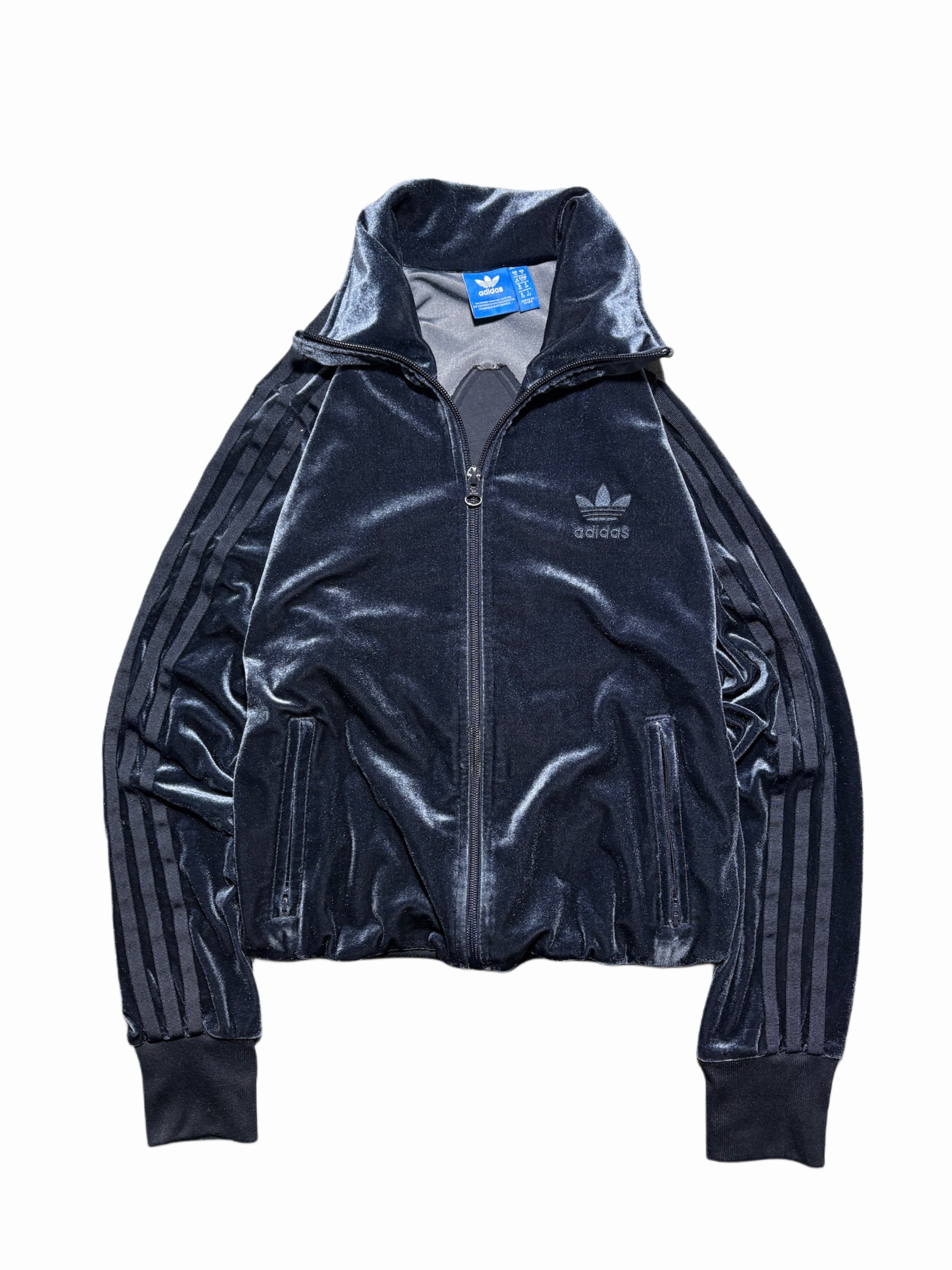 2000s Adidas orginals zip hoodie welurowa bluza welur