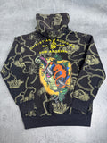 Christian Audigier Ed Hardy Bluza z Kapturem Fleece Y2K Vintage Tattoo smet Czaszka Skull