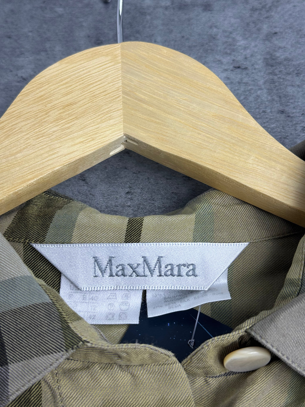 MaxMara 90s Vintage Koszula w Kratę Kratkę Jedwabna Silk Bawełna Designer Premium Luxury