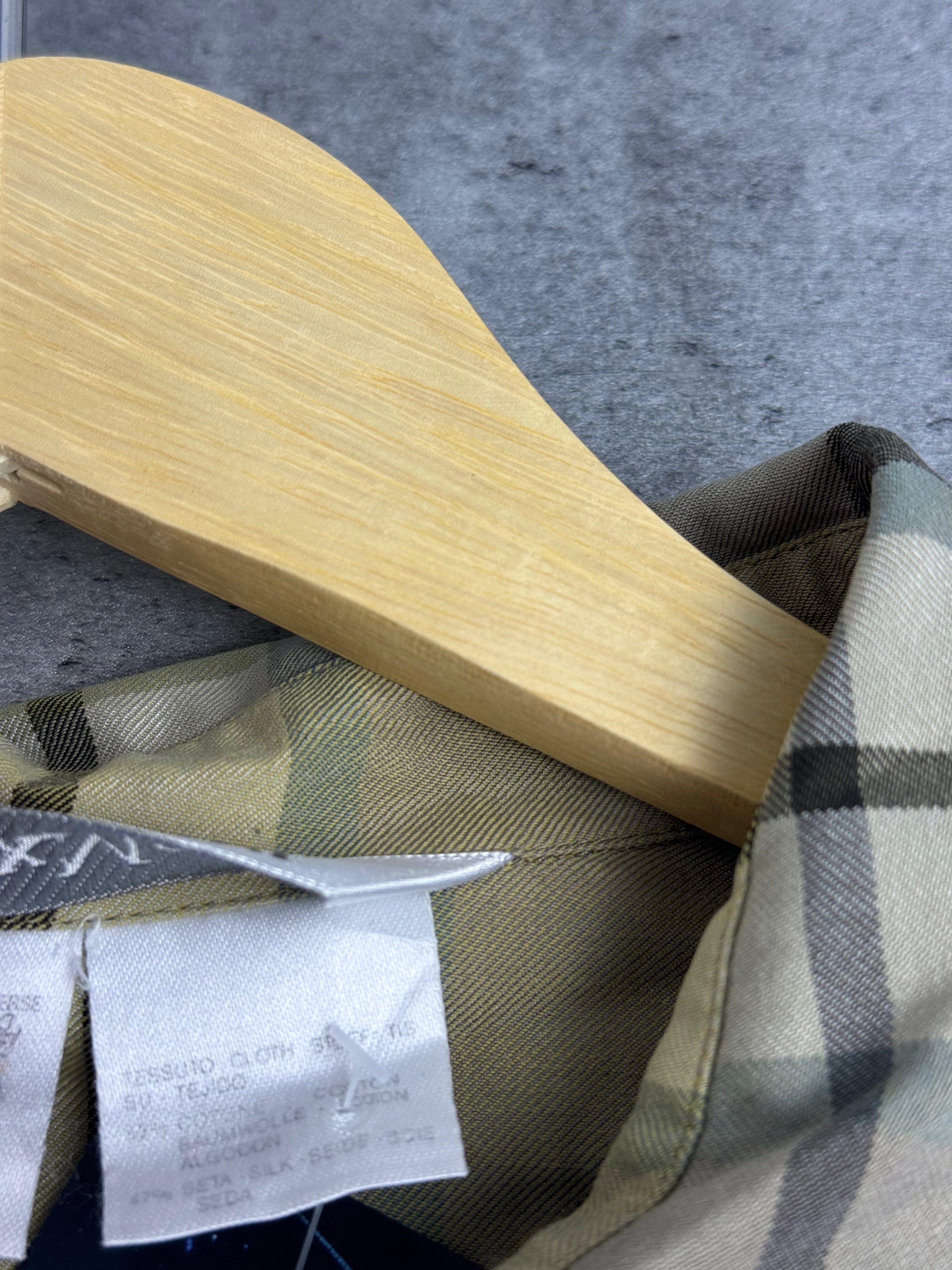 MaxMara 90s Vintage Koszula w Kratę Kratkę Jedwabna Silk Bawełna Designer Premium Luxury