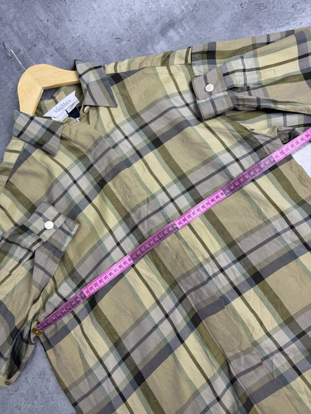 MaxMara 90s Vintage Koszula w Kratę Kratkę Jedwabna Silk Bawełna Designer Premium Luxury