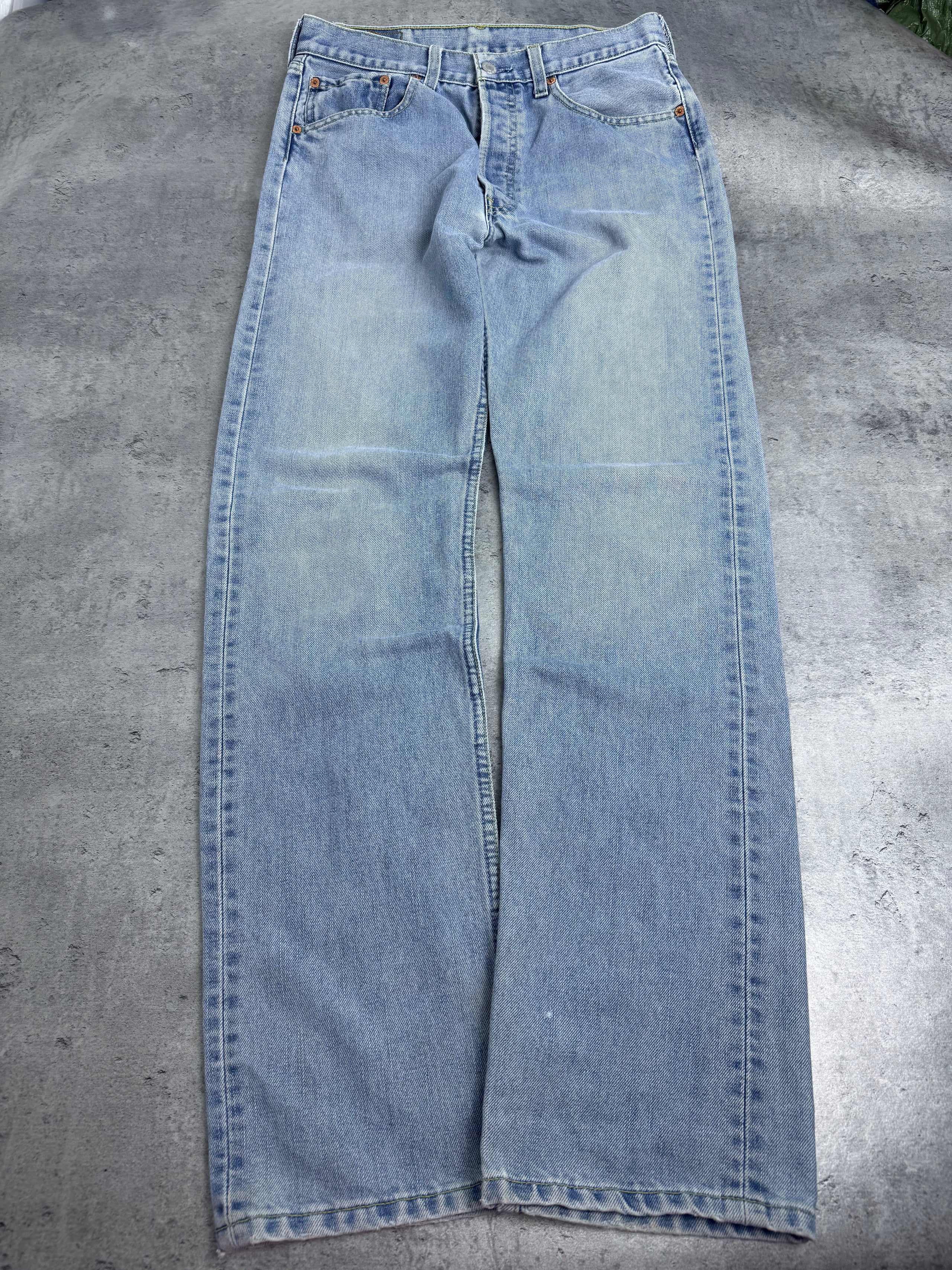 Levi’s 501 2001 Vintage True Niebieskie Błękitne Straight CoolMax Jeans Spodnie Jeansowe