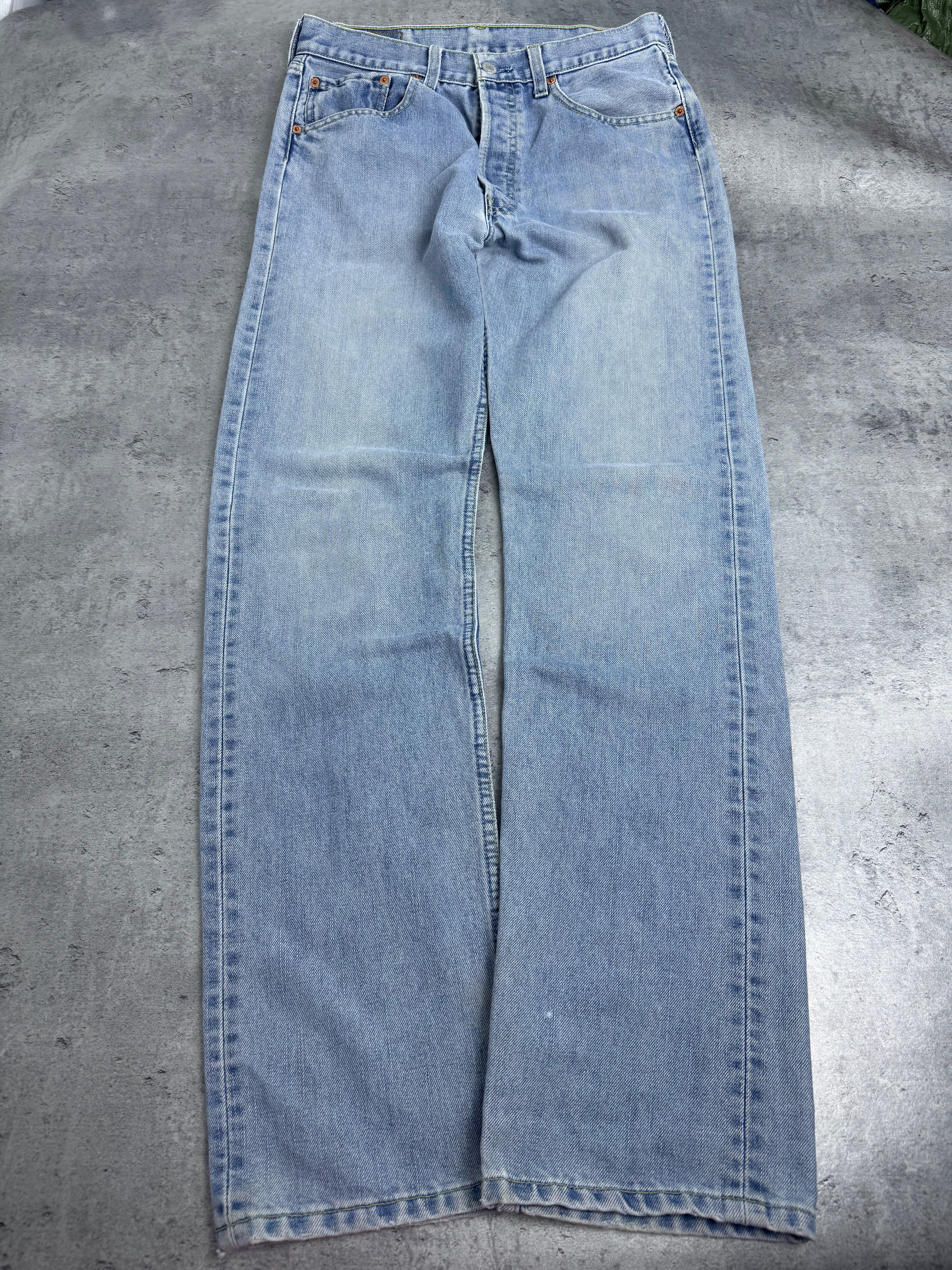 Levi’s 501 2001 Vintage True Niebieskie Błękitne Straight CoolMax Jeans Spodnie Jeansowe