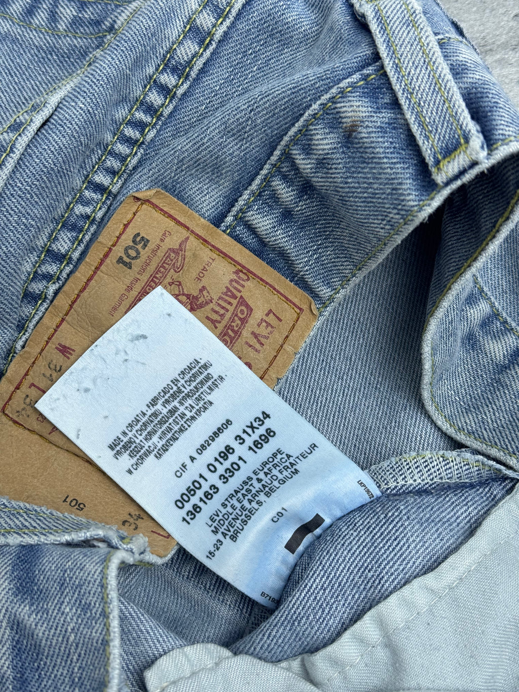 Levi’s 501 2001 Vintage True Niebieskie Błękitne Straight CoolMax Jeans Spodnie Jeansowe
