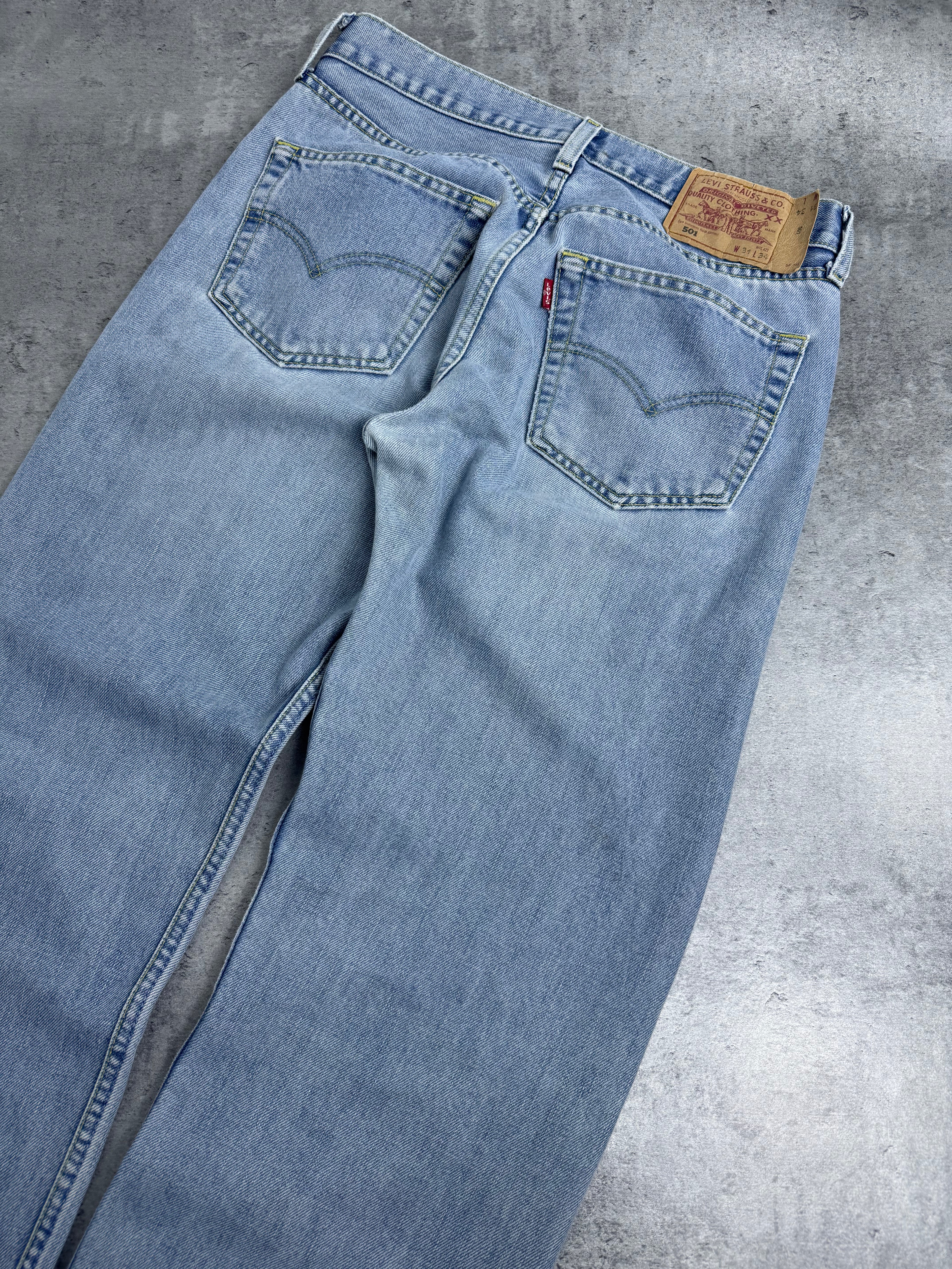 Levi’s 501 2001 Vintage True Niebieskie Błękitne Straight CoolMax Jeans Spodnie Jeansowe