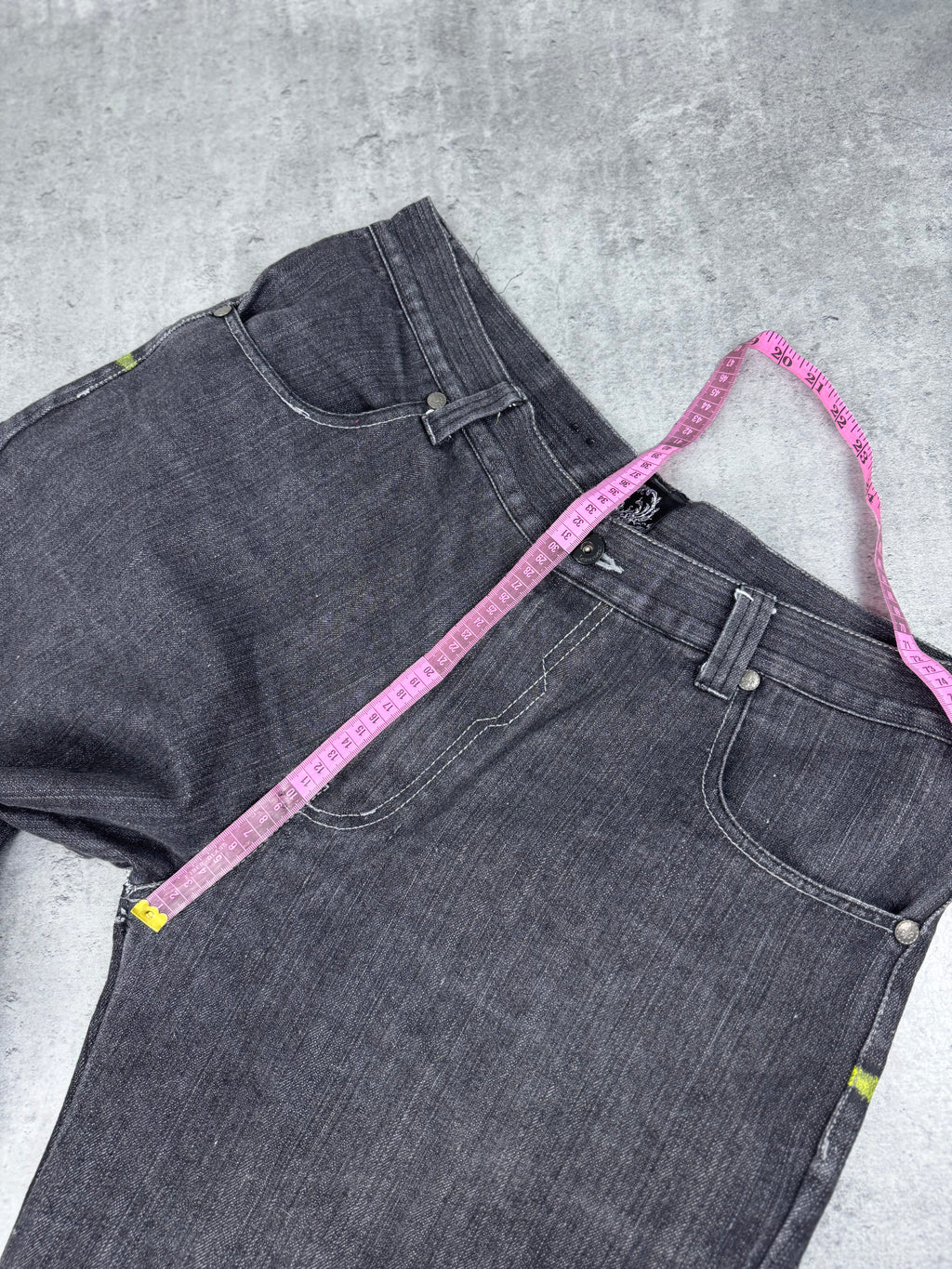 Raw Blue Sacred Spirit Baggy Wide Leg Loose Fit Spodnie Jeansowe Jeansy Denim Graphic Rap HipHop