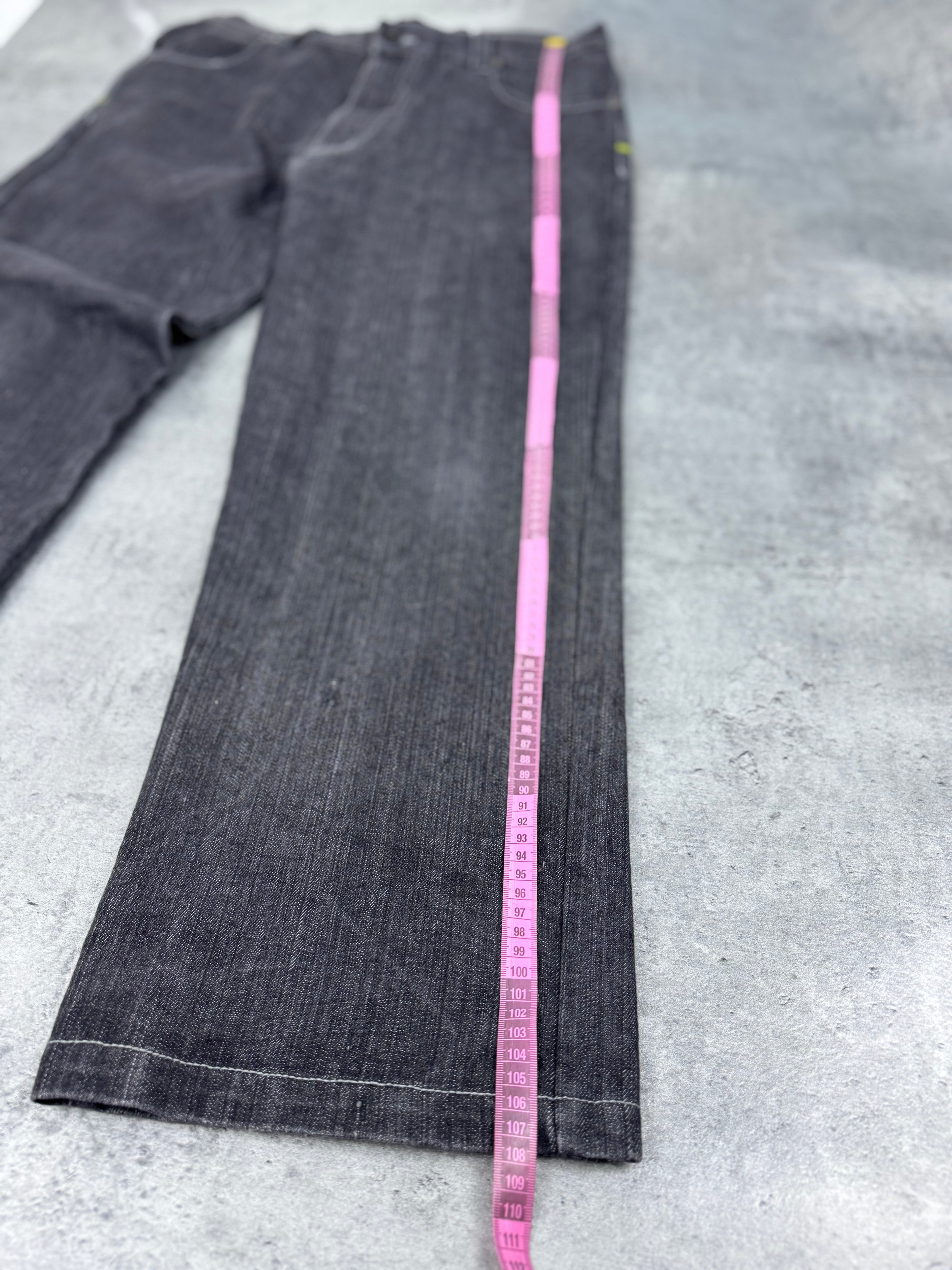 Raw Blue Sacred Spirit Baggy Wide Leg Loose Fit Spodnie Jeansowe Jeansy Denim Graphic Rap HipHop