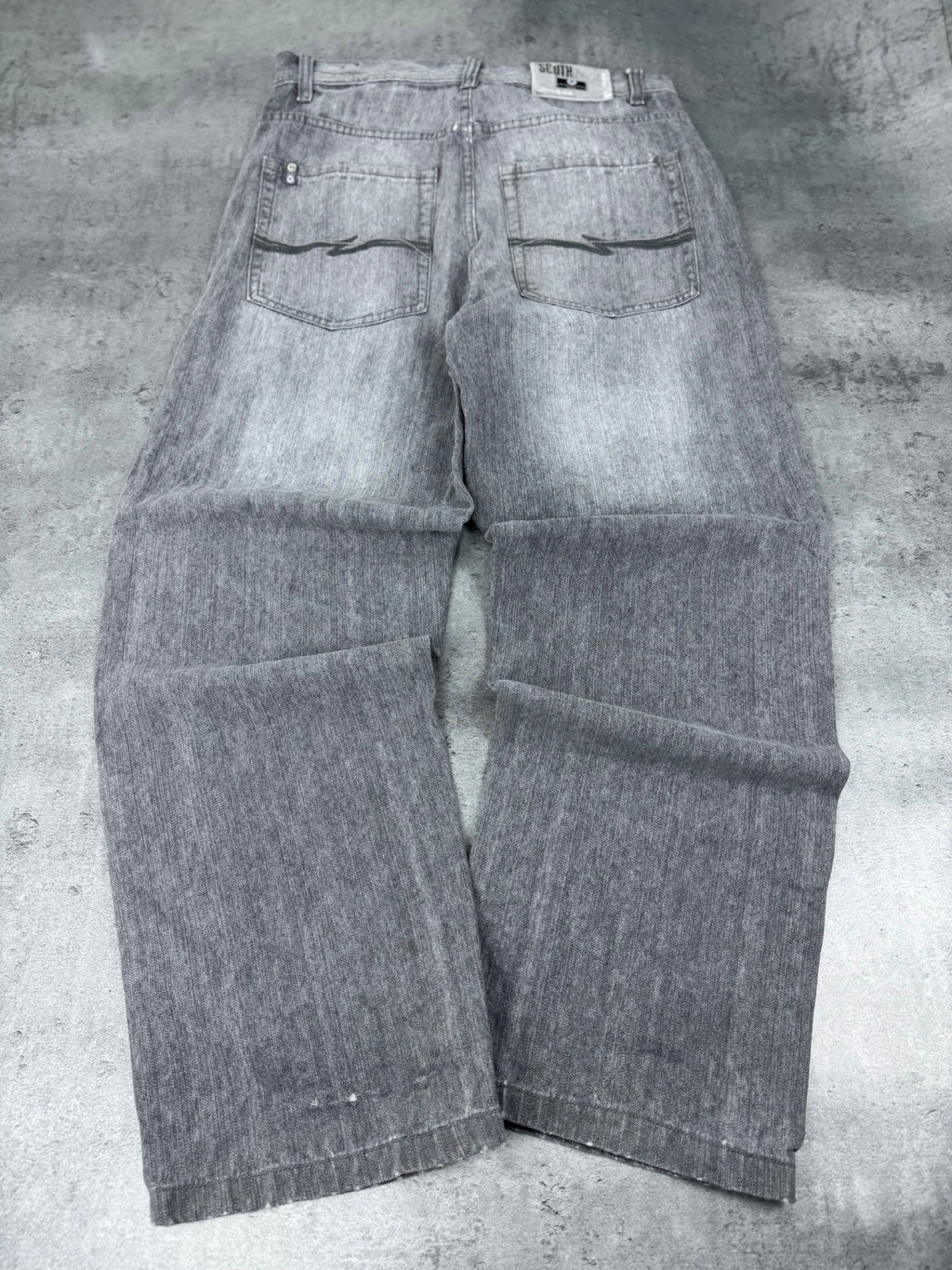 Crazy Baggy Southpole Gray Washed Hiphop Rap Jeans Spodnie eansowe jeansy 2000s 90s