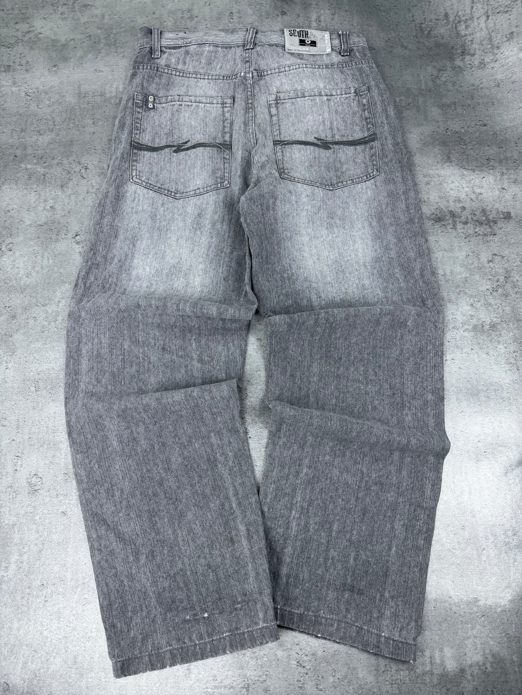 Crazy Baggy Southpole Gray Washed Hiphop Rap Jeans Spodnie eansowe jeansy 2000s 90s