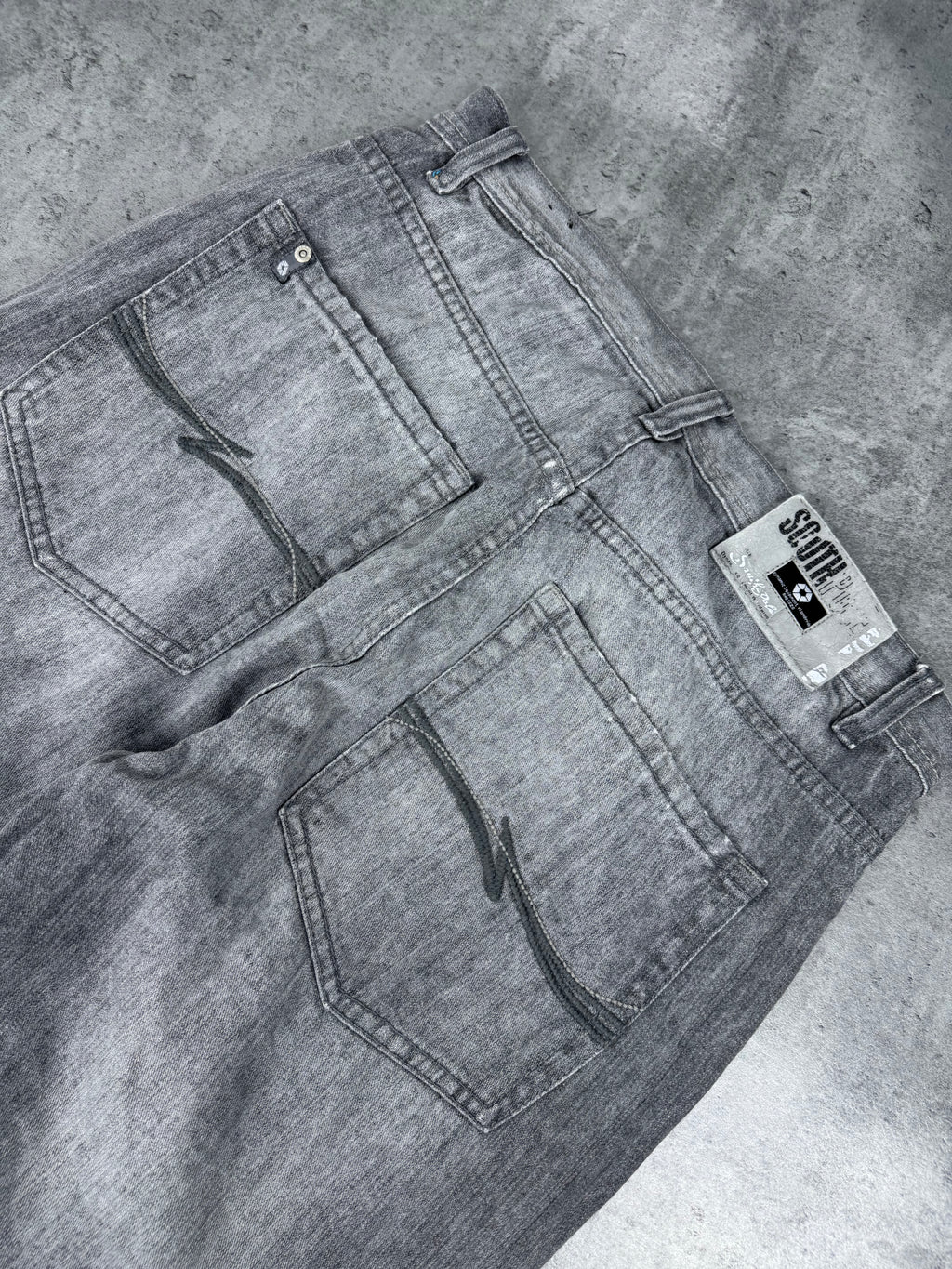 Crazy Baggy Southpole Gray Washed Hiphop Rap Jeans Spodnie eansowe jeansy 2000s 90s