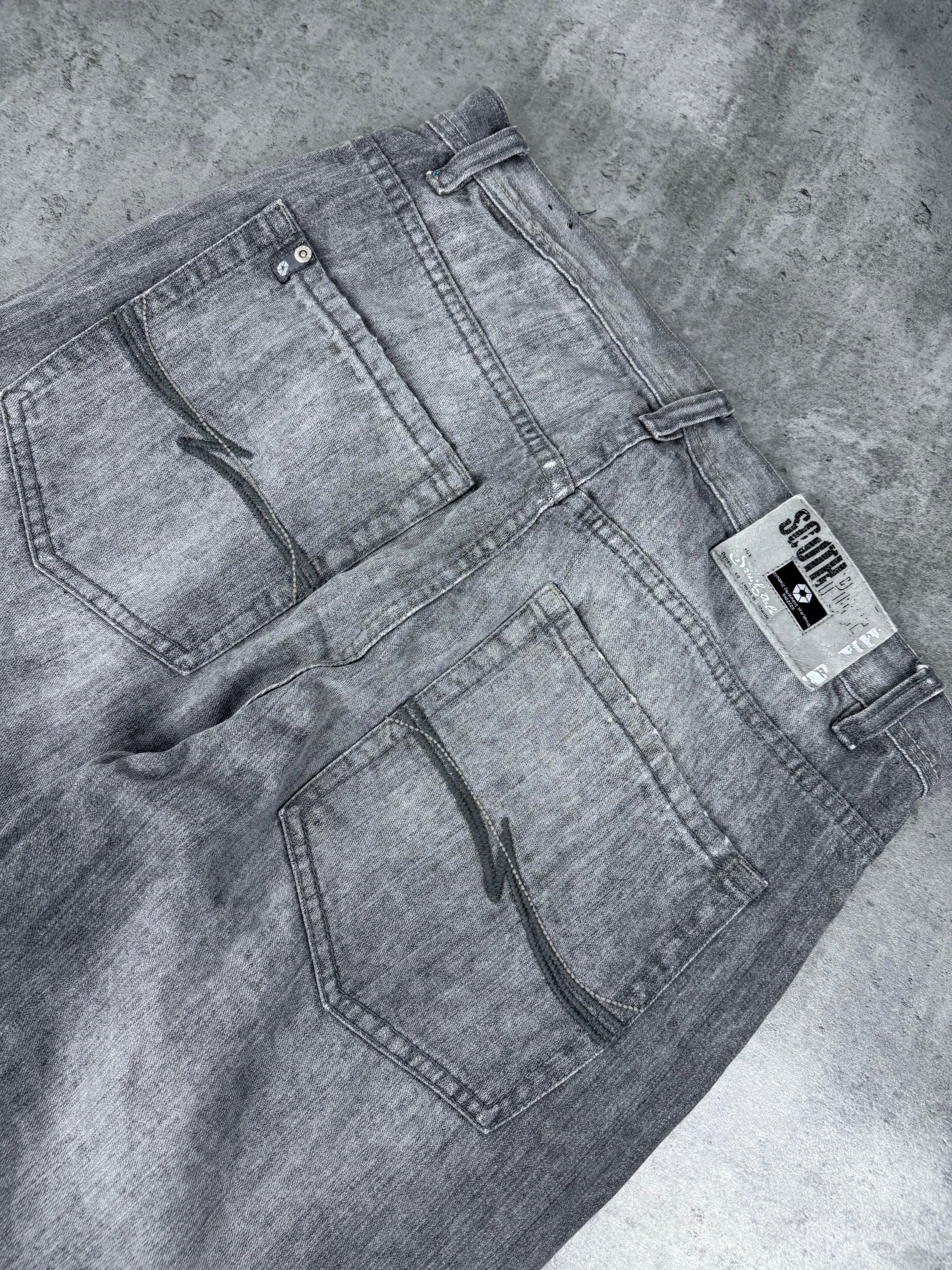 Crazy Baggy Southpole Gray Washed Hiphop Rap Jeans Spodnie eansowe jeansy 2000s 90s