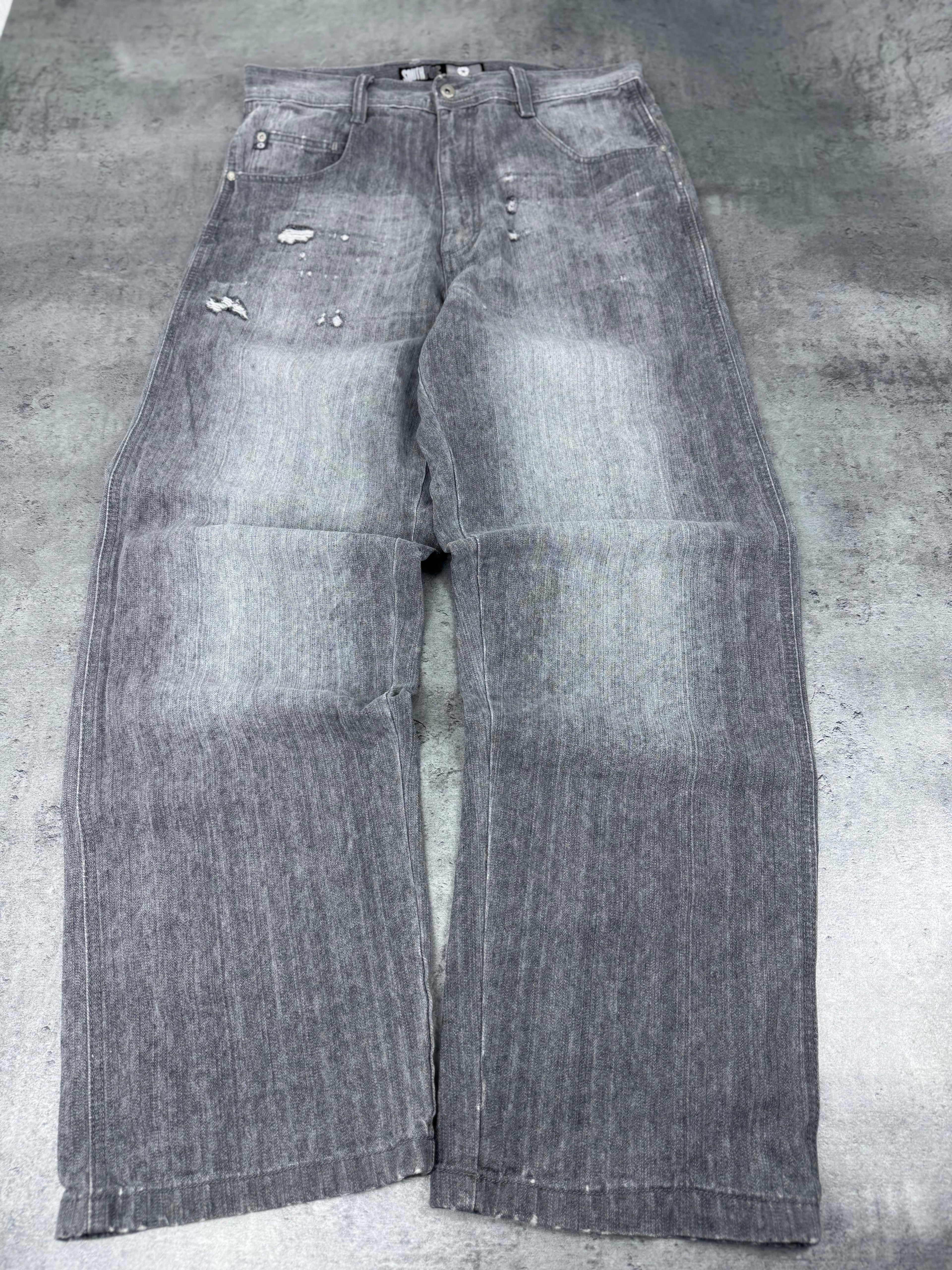 Crazy Baggy Southpole Gray Washed Hiphop Rap Jeans Spodnie eansowe jeansy 2000s 90s