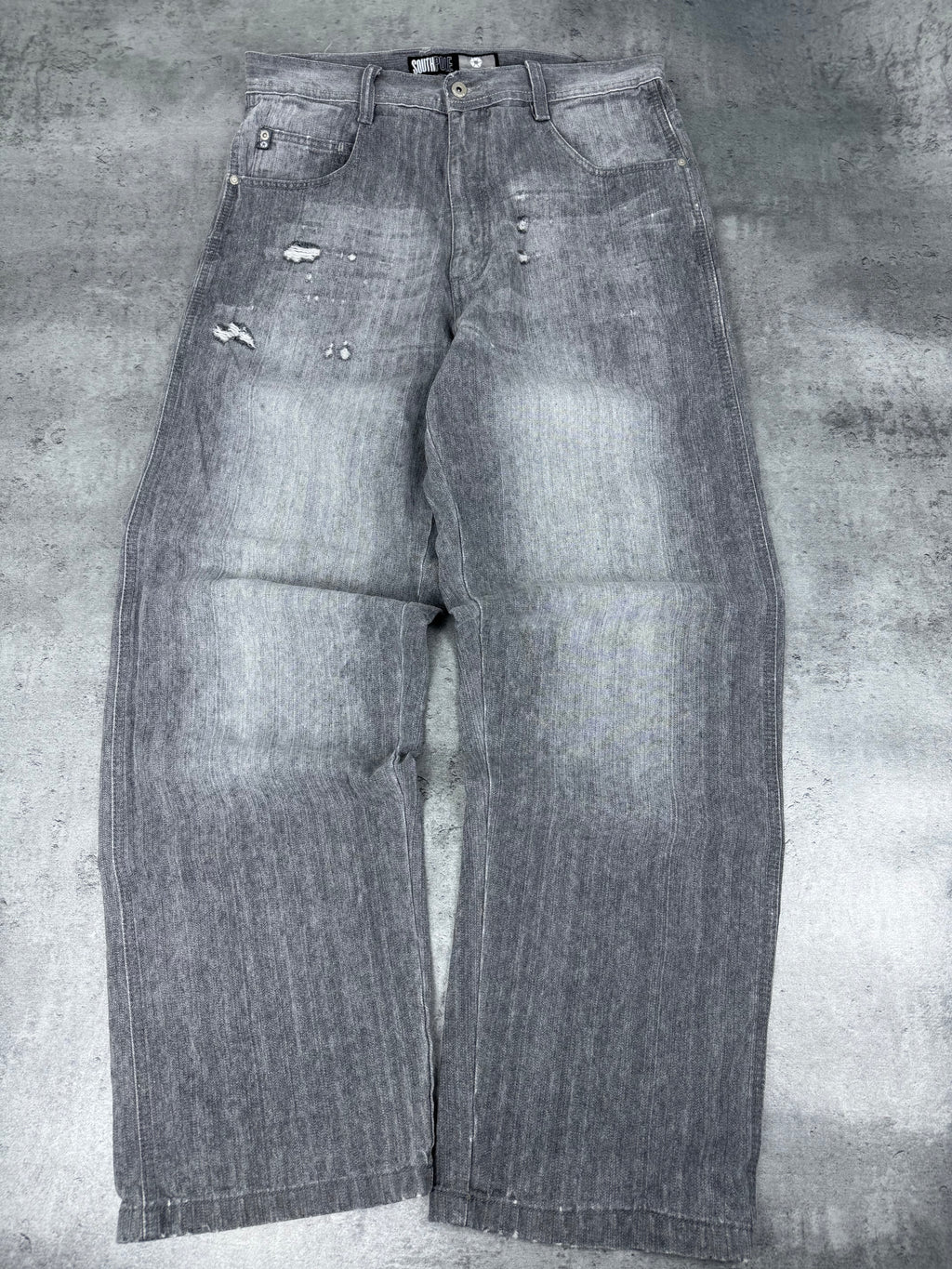 Crazy Baggy Southpole Gray Washed Hiphop Rap Jeans Spodnie eansowe jeansy 2000s 90s