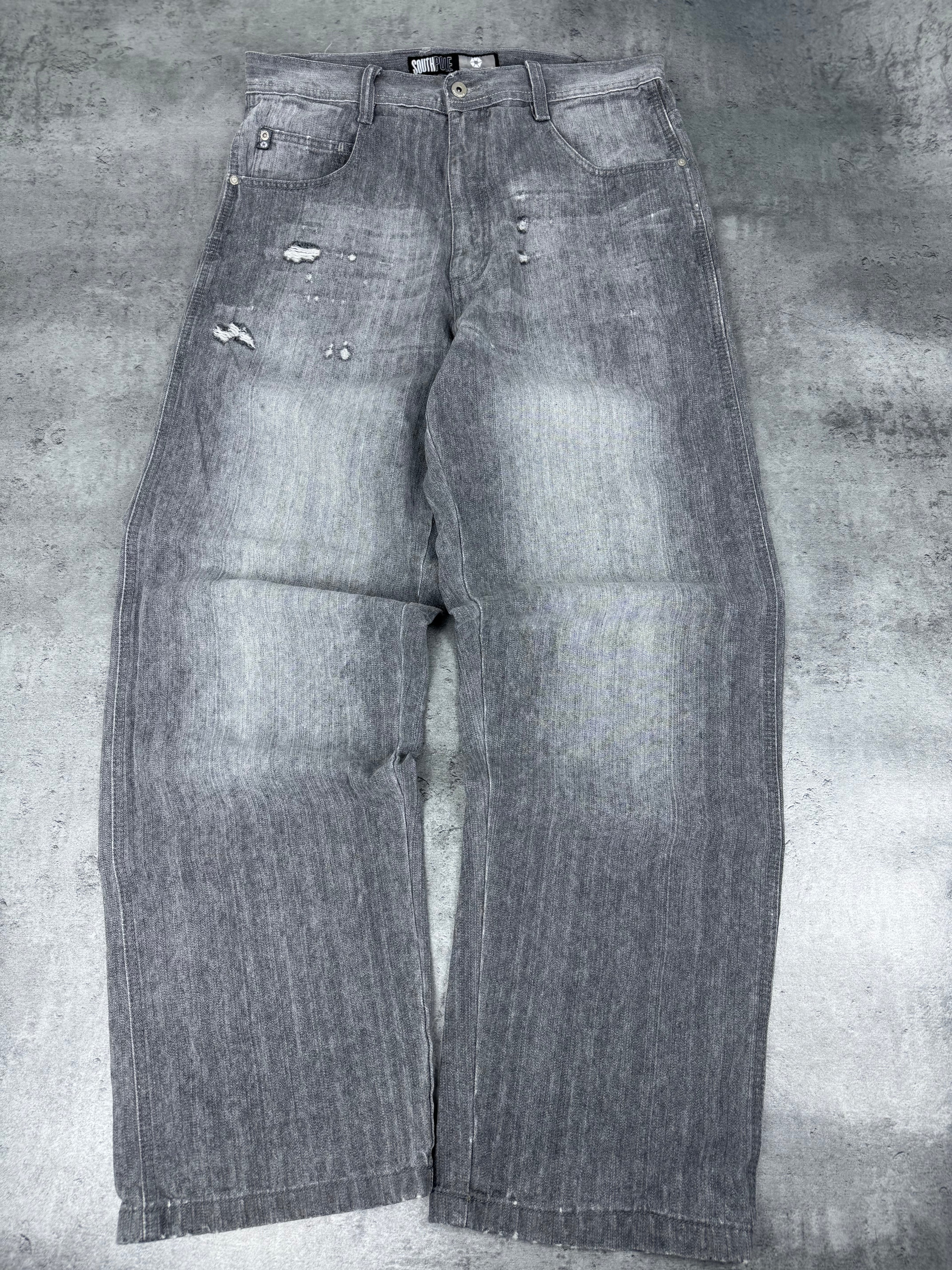 Crazy Baggy Southpole Gray Washed Hiphop Rap Jeans Spodnie eansowe jeansy 2000s 90s